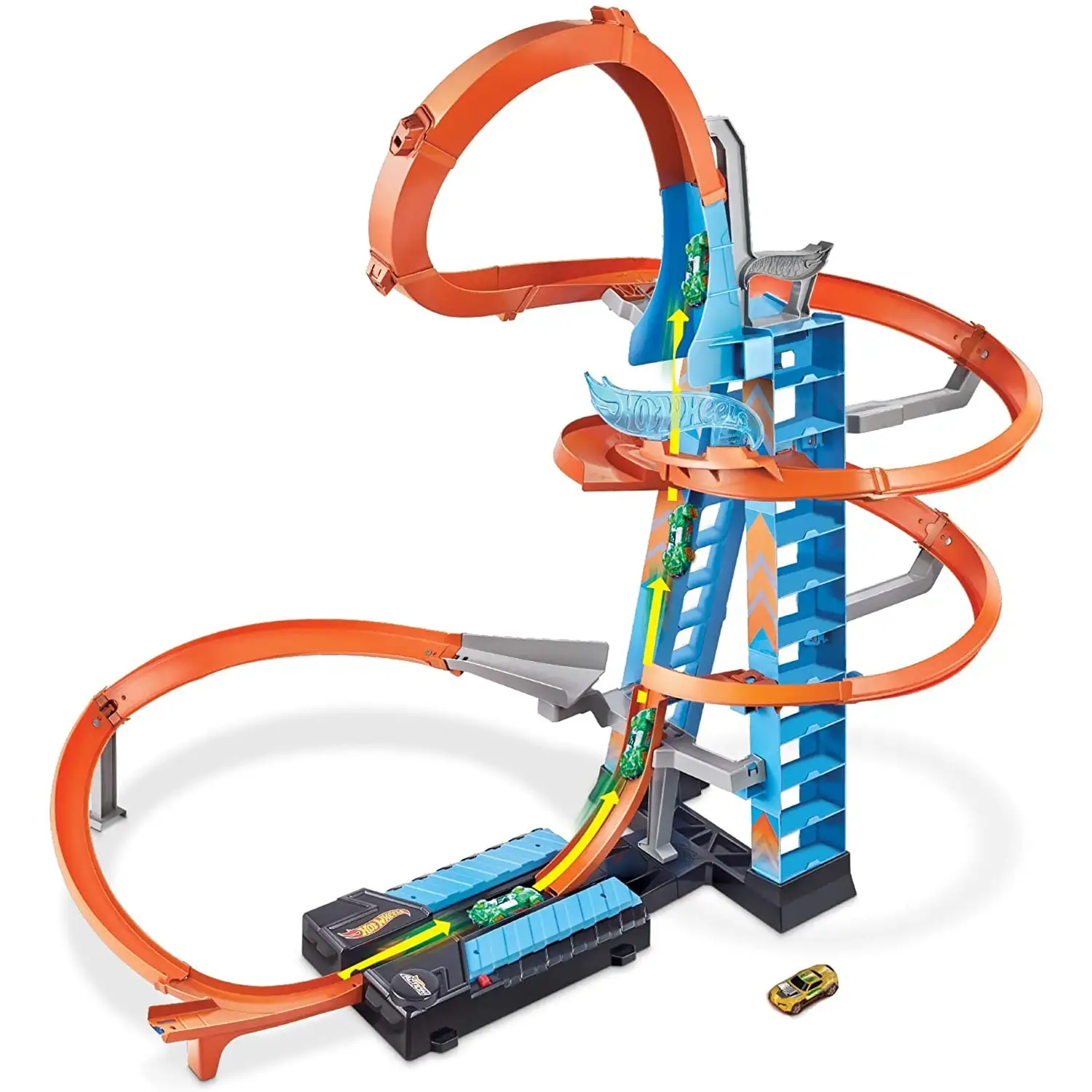Hot Wheels GJM76 Action Sky Crash Tower Trackset Motorized Racing