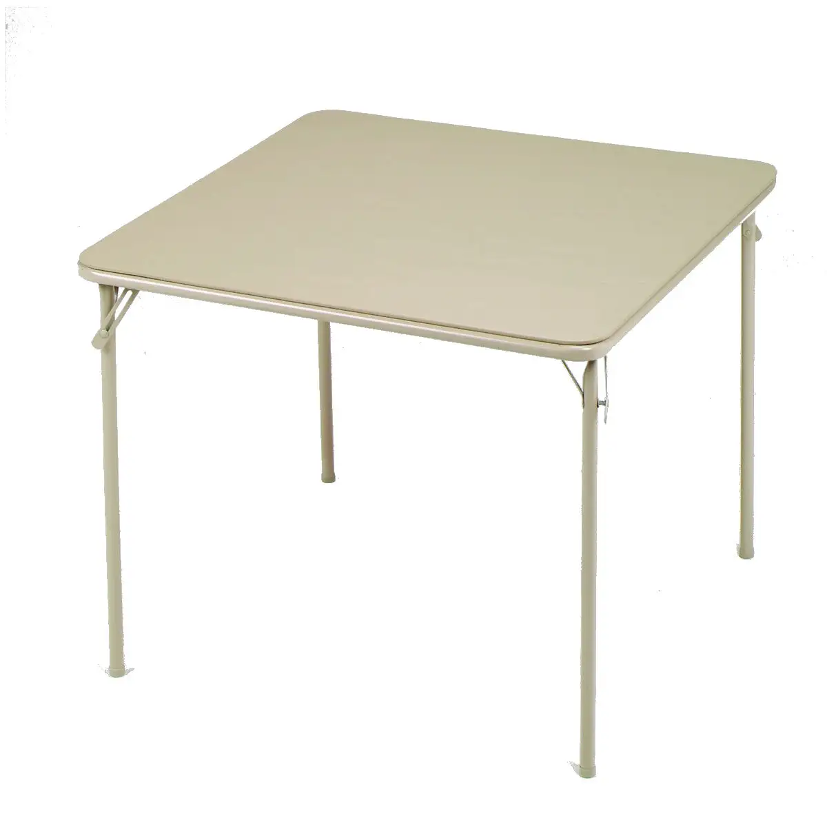 MECO Sudden Comfort 34 x 34 Inch Square Metal Folding Dining Card Table, Buff