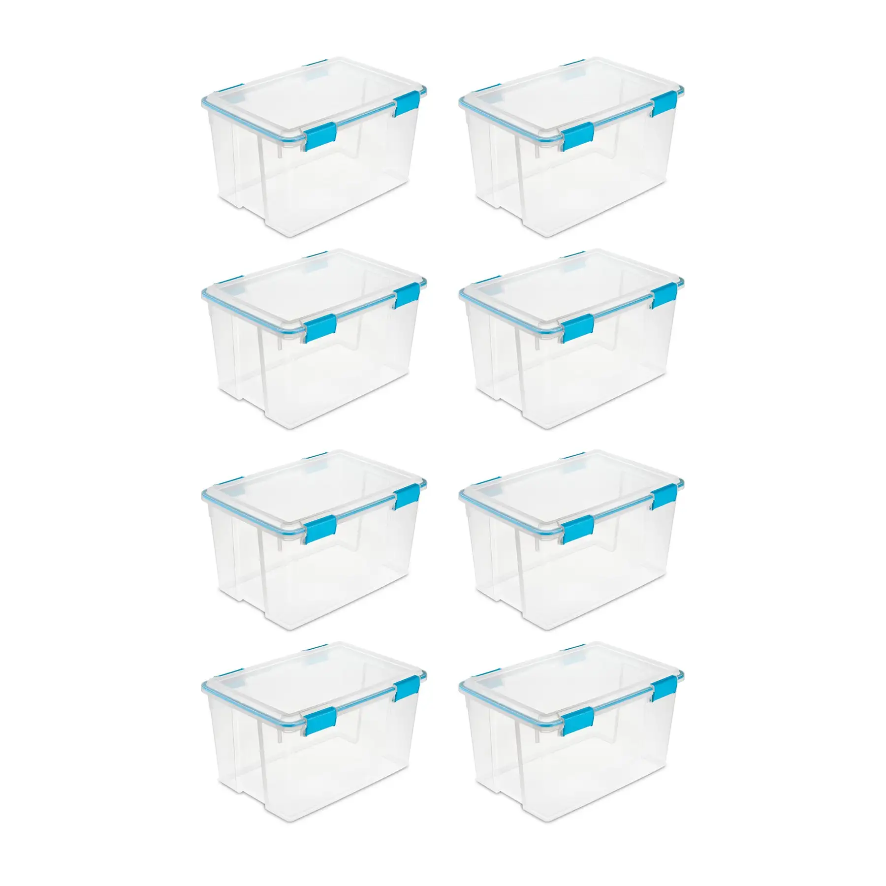 Sterilite Large 32 Qt Home Storage Container Tote with Latching Lids, (8 Pack)