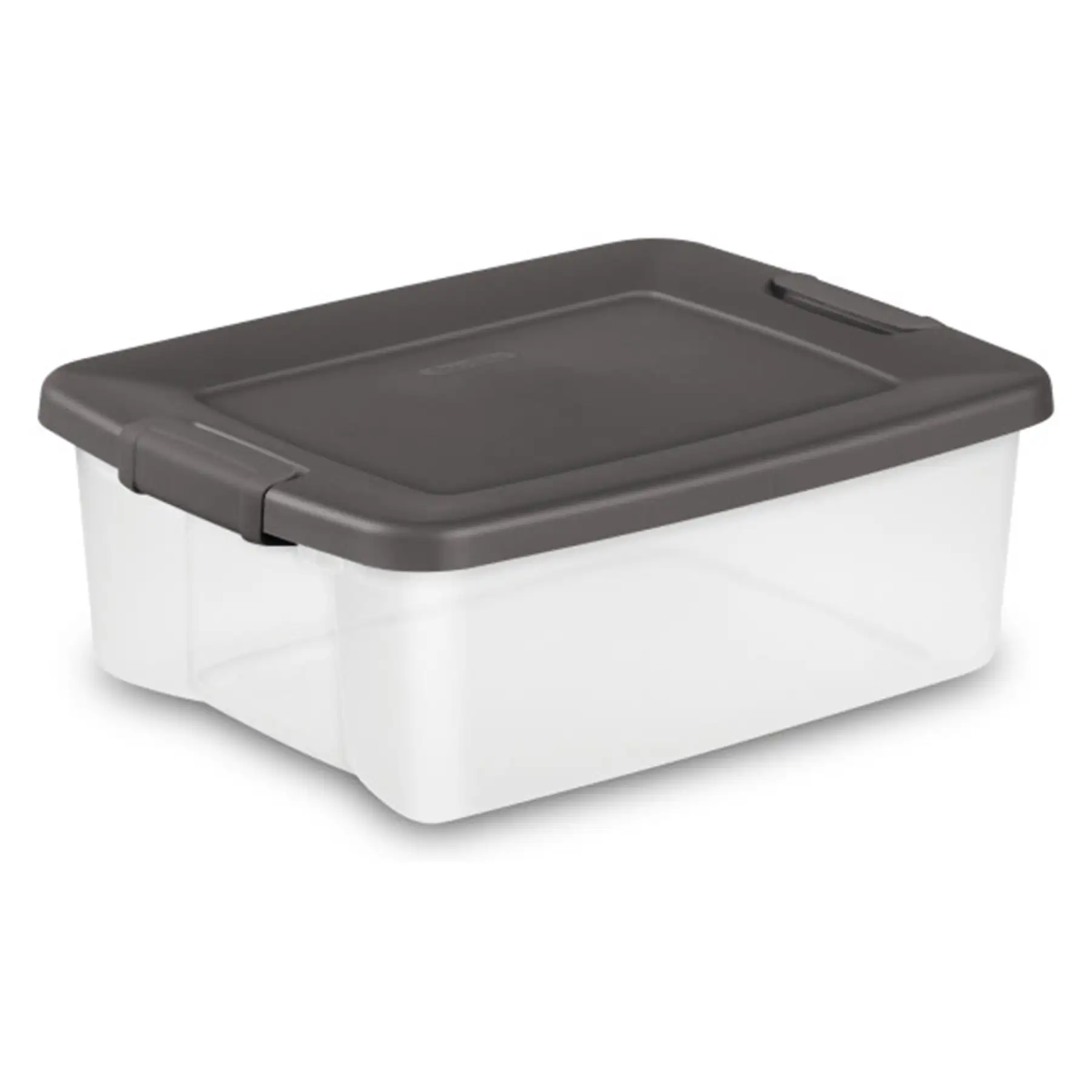 Sterilite 25 Quart Shelf Tote with Flat Gray Lid and Platinum Latches (12 Pack)