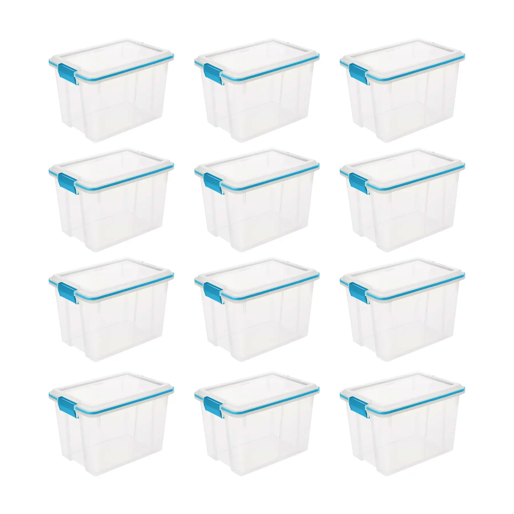 Sterilite Large 20 Qt Home Storage Container Tote with Latching Lids, (12 Pack)