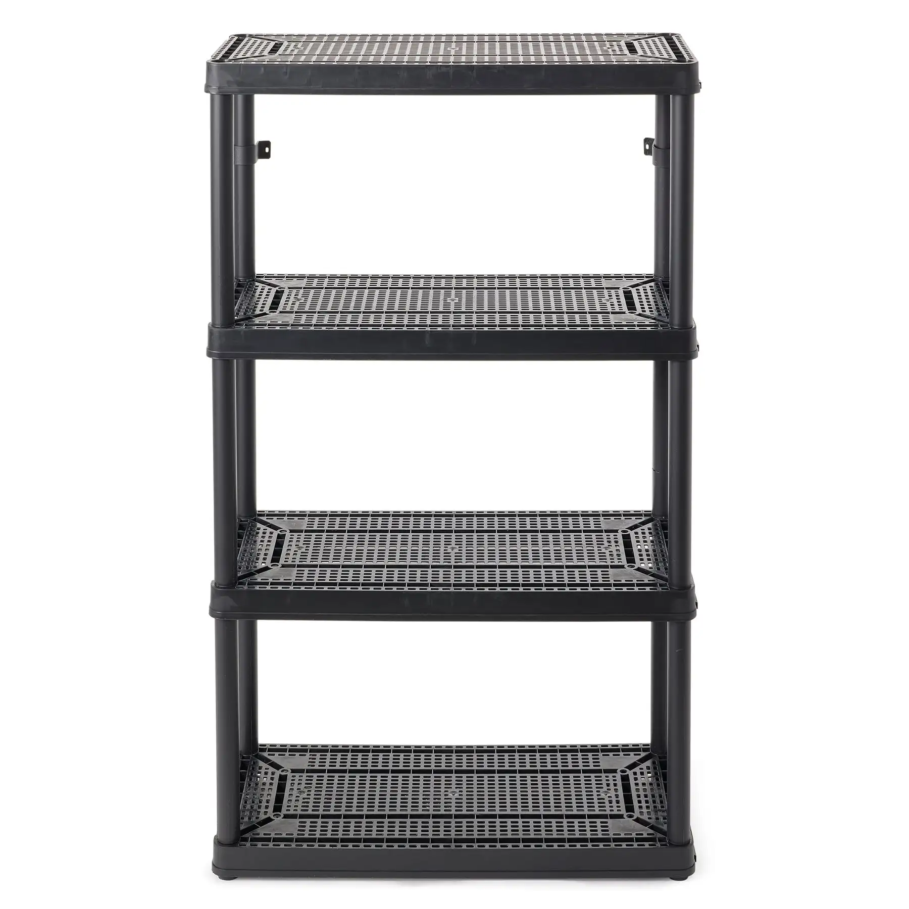 Gracious Living 4 Shelf Fixed Height Medium Duty Storage Unit, Black (2 Pack)