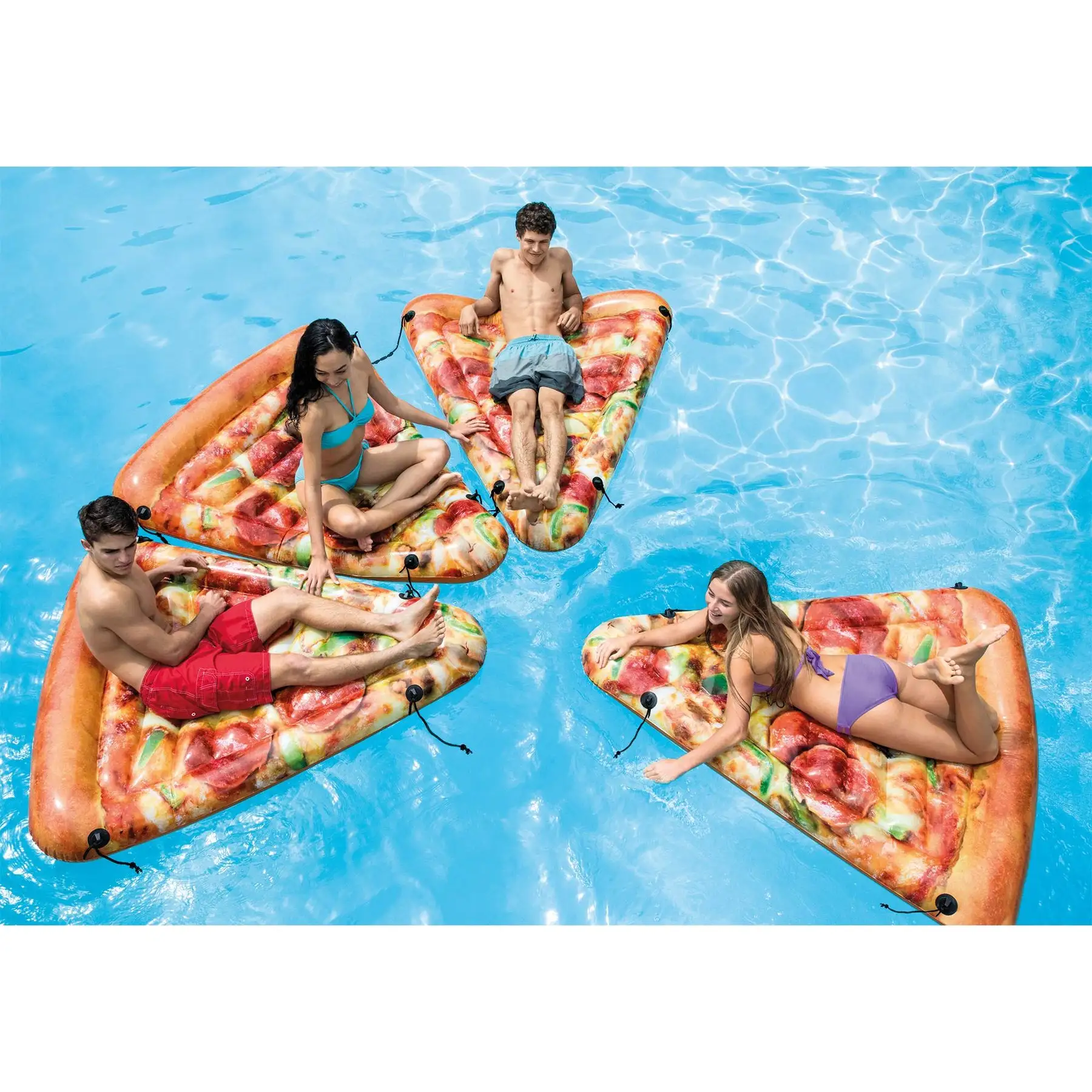 Intex Giant Inflatable Pizza Slice Float For Beach or Swimming Pool (8 Pack)