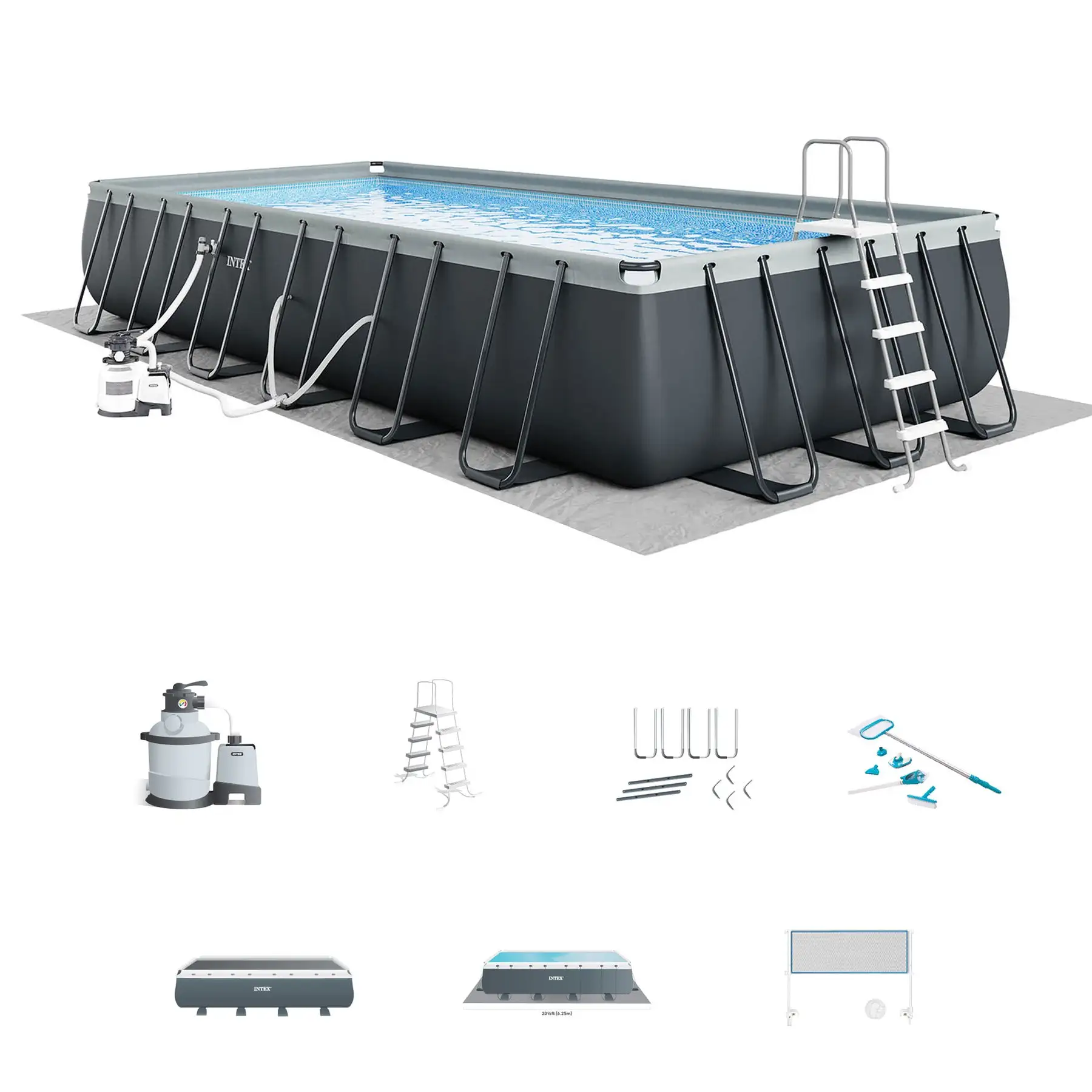 Intex 26367EH 24' x 12' x 52" Rectangular XTR Frame Swimming Pool w/ Filter Pump