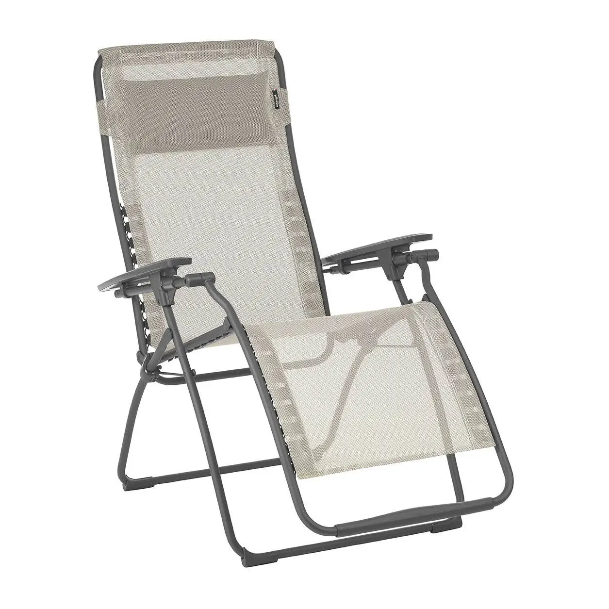 Lafuma Futura Zero Gravity Outdoor Steel Framed Lawn Recliner Chair, Seigle Grey