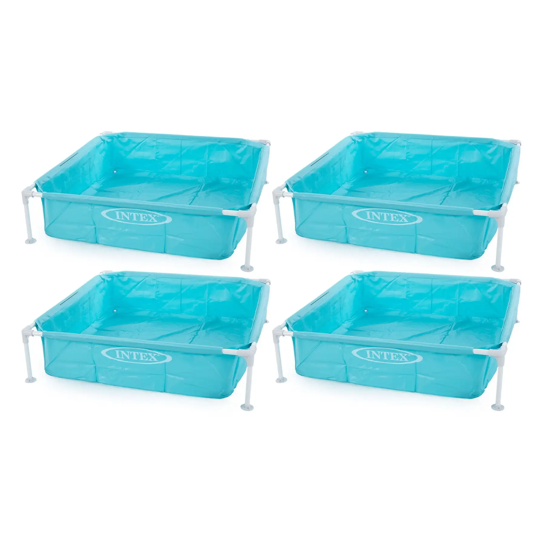 Intex 4ft x 4ft x 12in Mini Frame Kids Beginner Kiddie Swimming Pool (4 Pack)