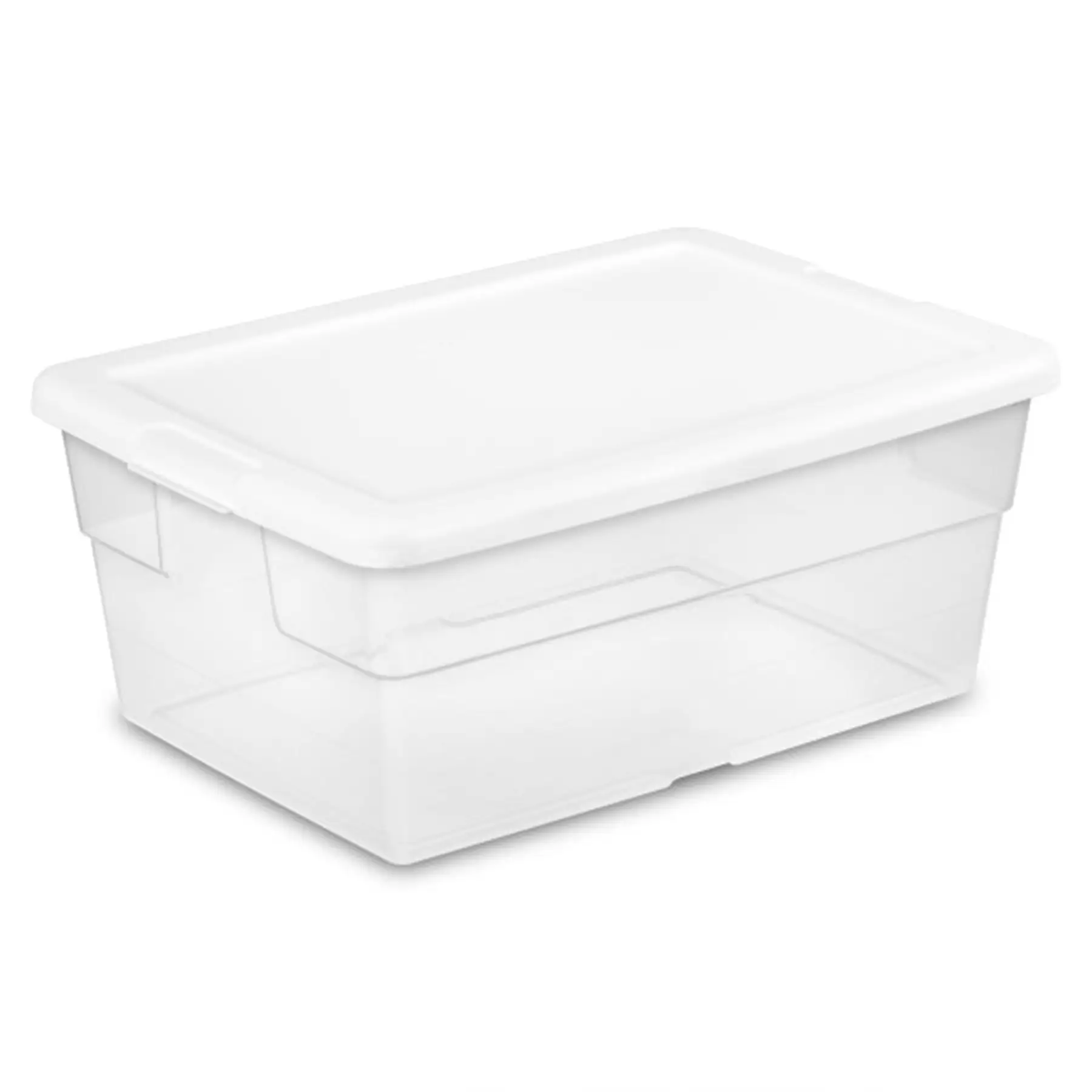 Sterilite 16 Quart Clear Plastic Stacking Storage Container Box w/ Lid, 48 Pack