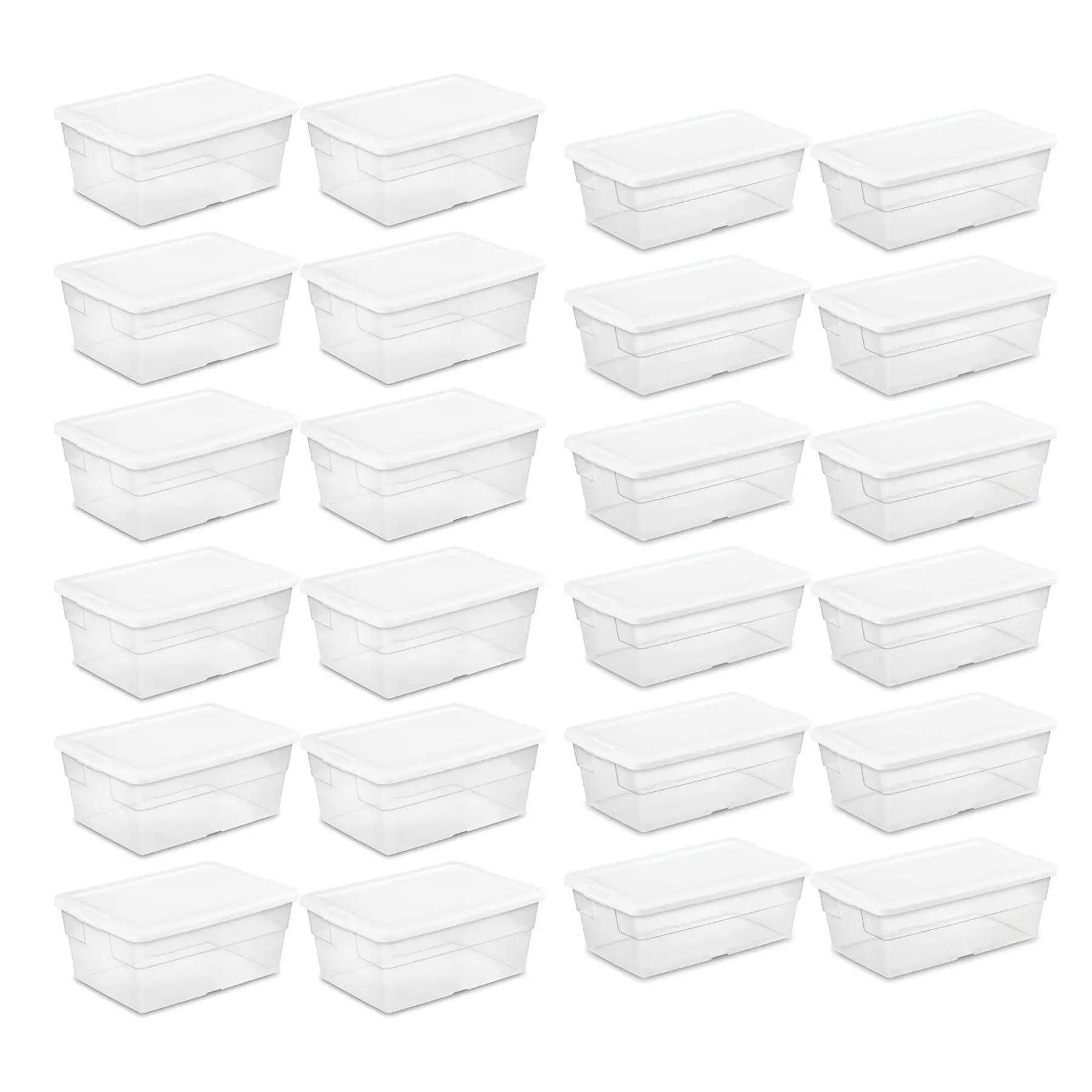 Sterilite 16 Qt Clear Storage Tote, 12 Pack, & 6 Qt Clear Storage Tote, 12 Pack