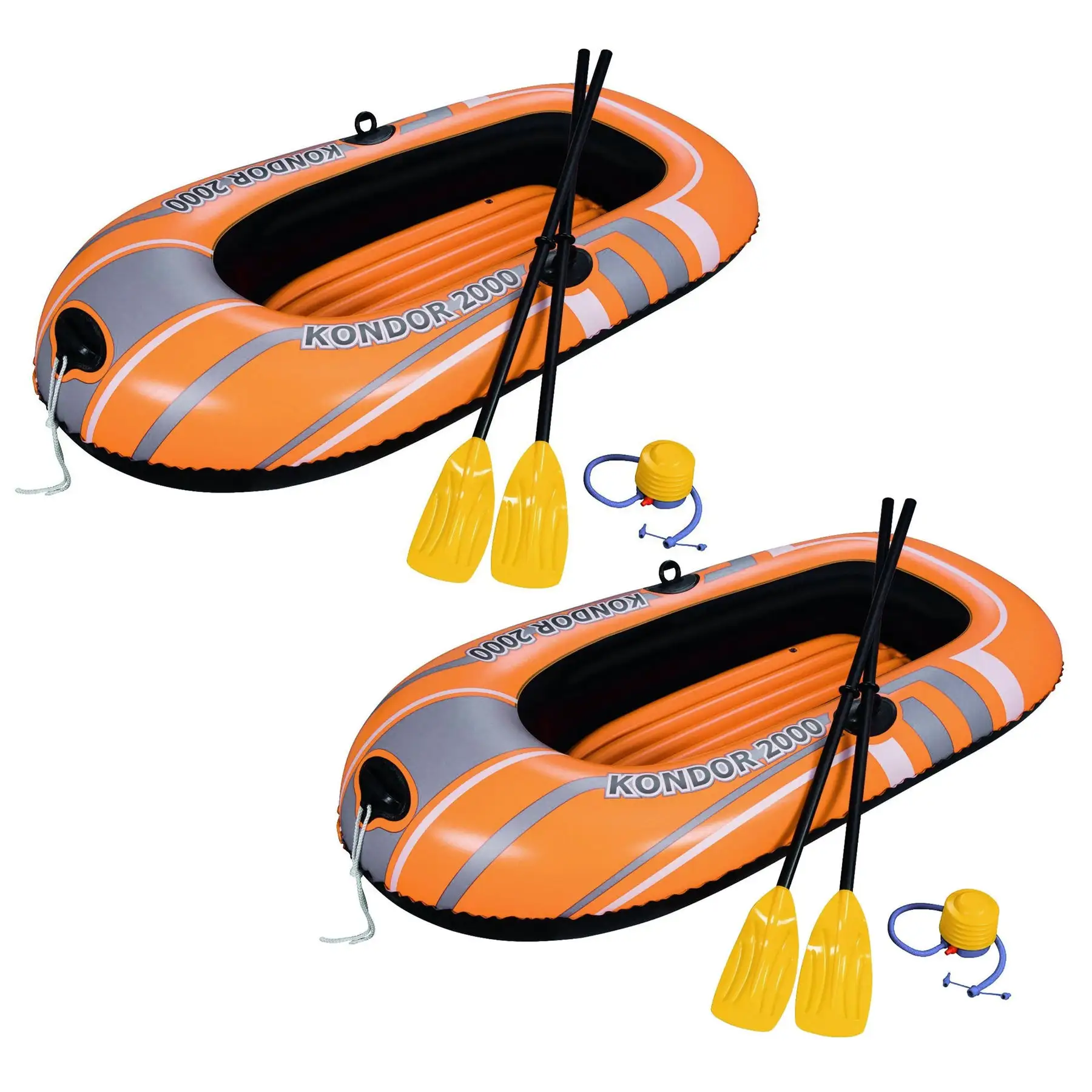 Bestway 77x45 Inches HydroForce Inflatable Raft Set with Oars and Pump (2 Pack)