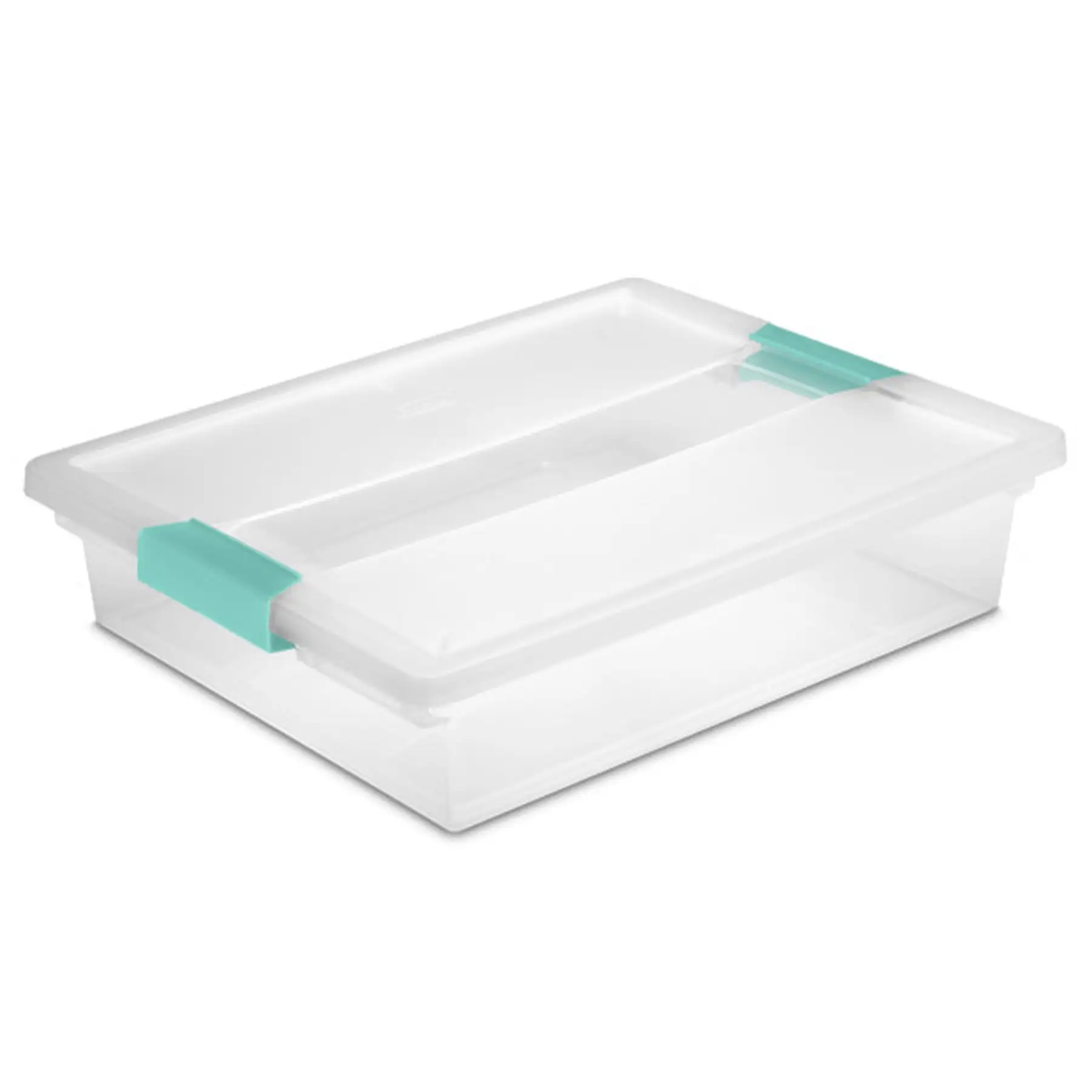 Sterilite 5.7 Qt. Large Plastic Stackable Storage Bin w/Clear Latch Lid (6 Pack)