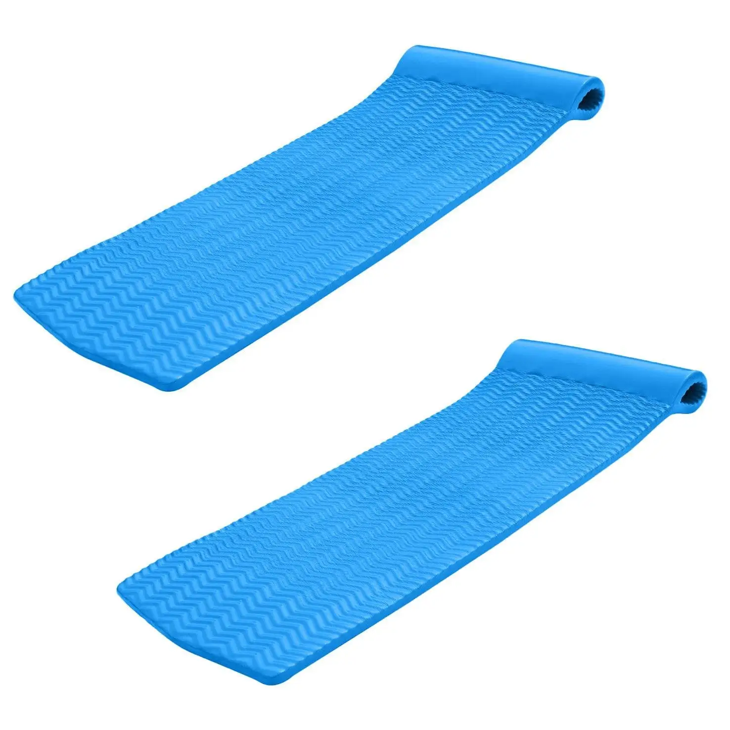 Texas Recreation Serenity 70' Foam Raft Lounger Pool Float, Bahama Blue (2 Pack)