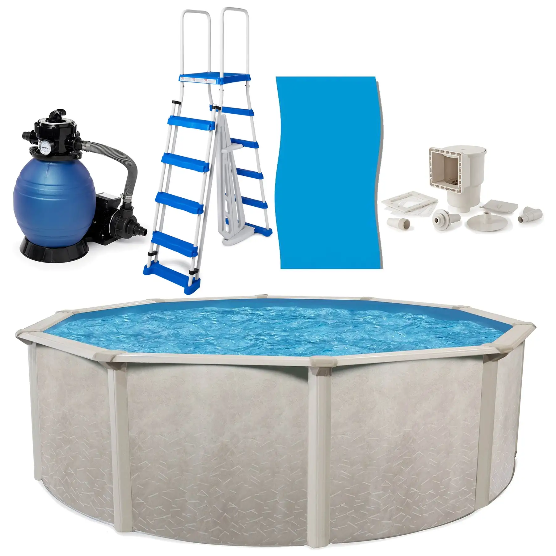 Aquarian Phoenix 18ft x 52in Above Ground Pool w/ Filter, Ladder, Liner, Skimmer