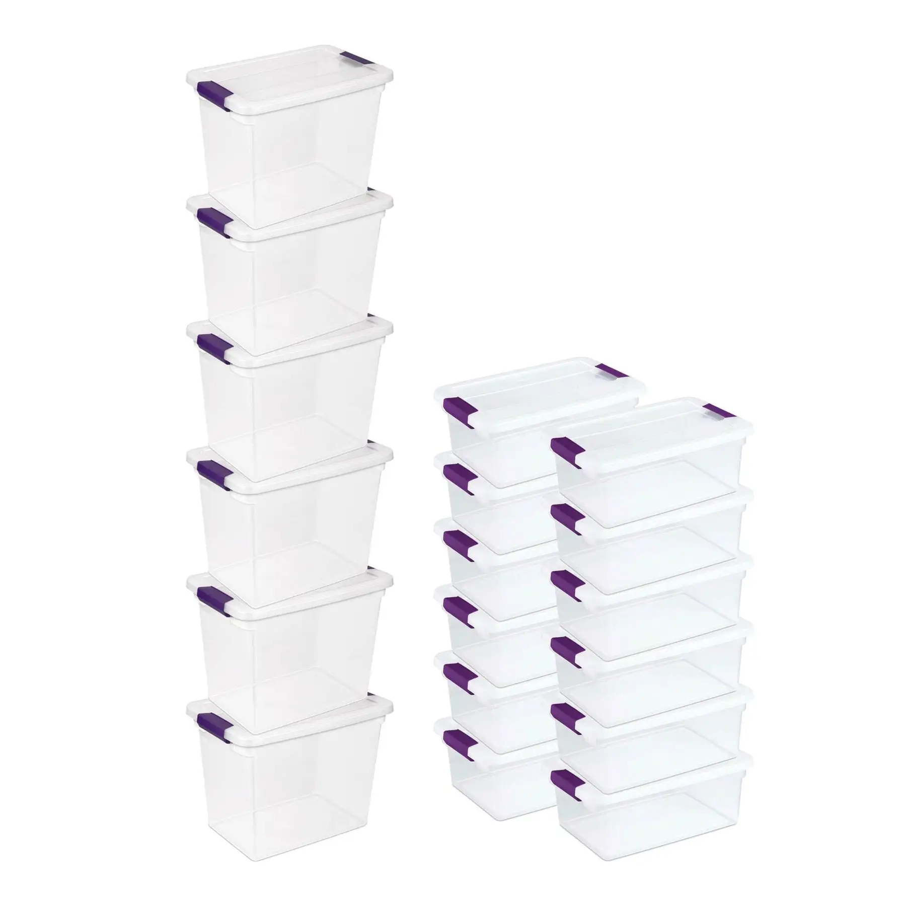 Sterilite 27 Qt Storage Container, 6 Pack, & 15 Qt Storage Container, 12 Pack