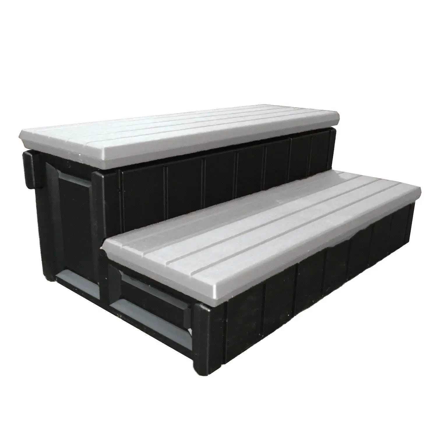 Confer Plastics Leisure Accents Deluxe 36 Inch Spa Hot Tub Steps, Gray (2 Pack)