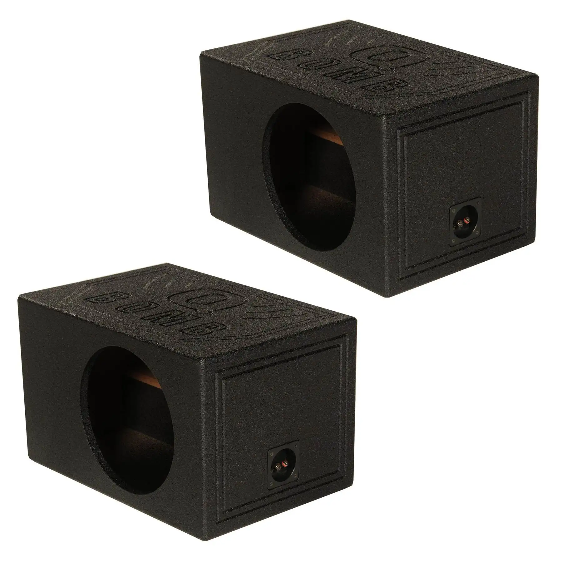 Q-Power QBOMB10VL Single 10" Vented Ported Car Subwoofer Box Enclosure (2 Pack)