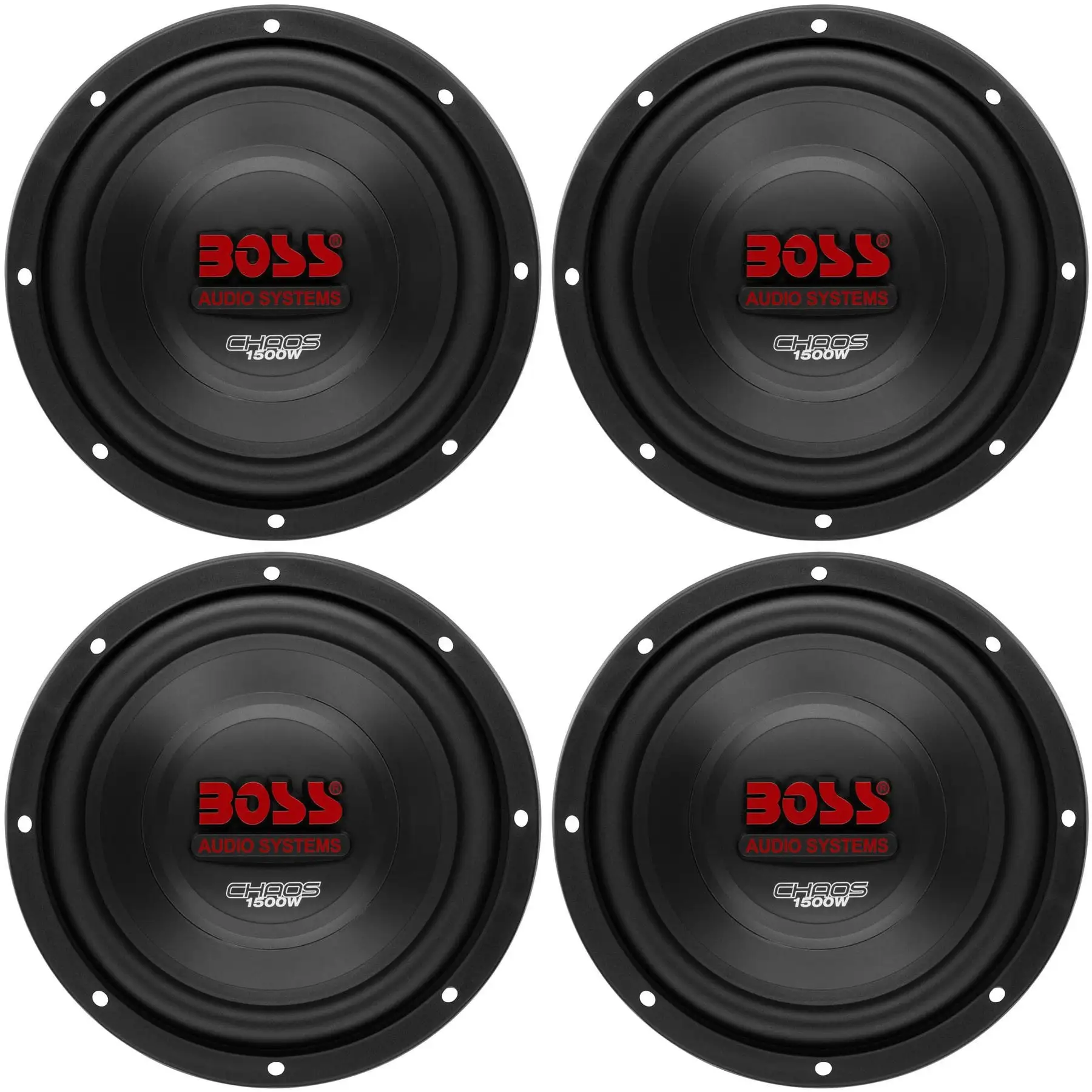 Boss 10" 1500W Car Subwoofer Audio DVC Power Sub Woofer 4 Ohm Stereo (4 Pack)