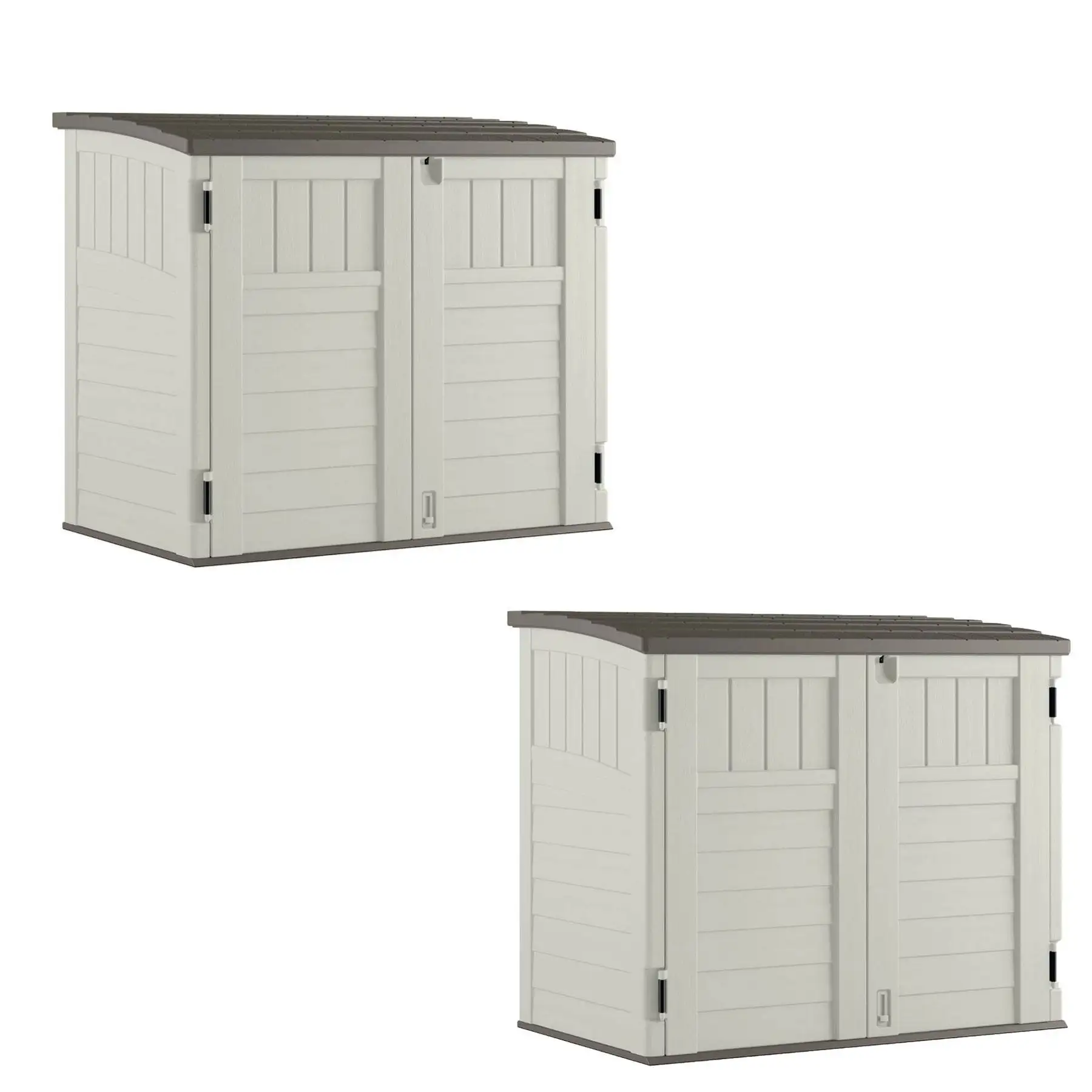 Suncast 53 x 31.5 x 45.5" Resin Storage Shed w/ Reinforced Floor, Ivory (2 Pack)