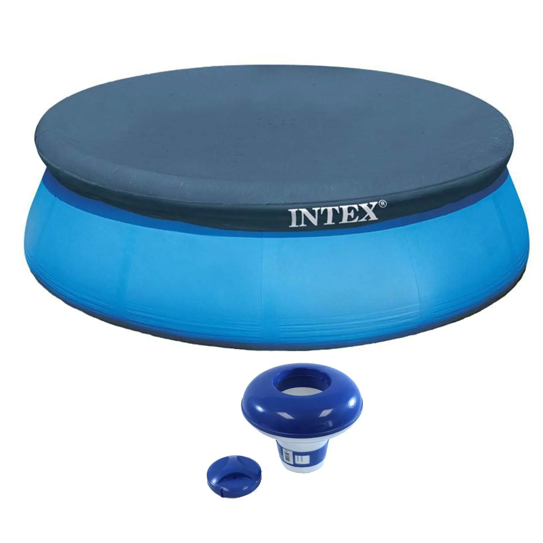 Intex 15 Foot Easy Set Swimming Pool Debris Cover & Floating Chlorine Dispenser