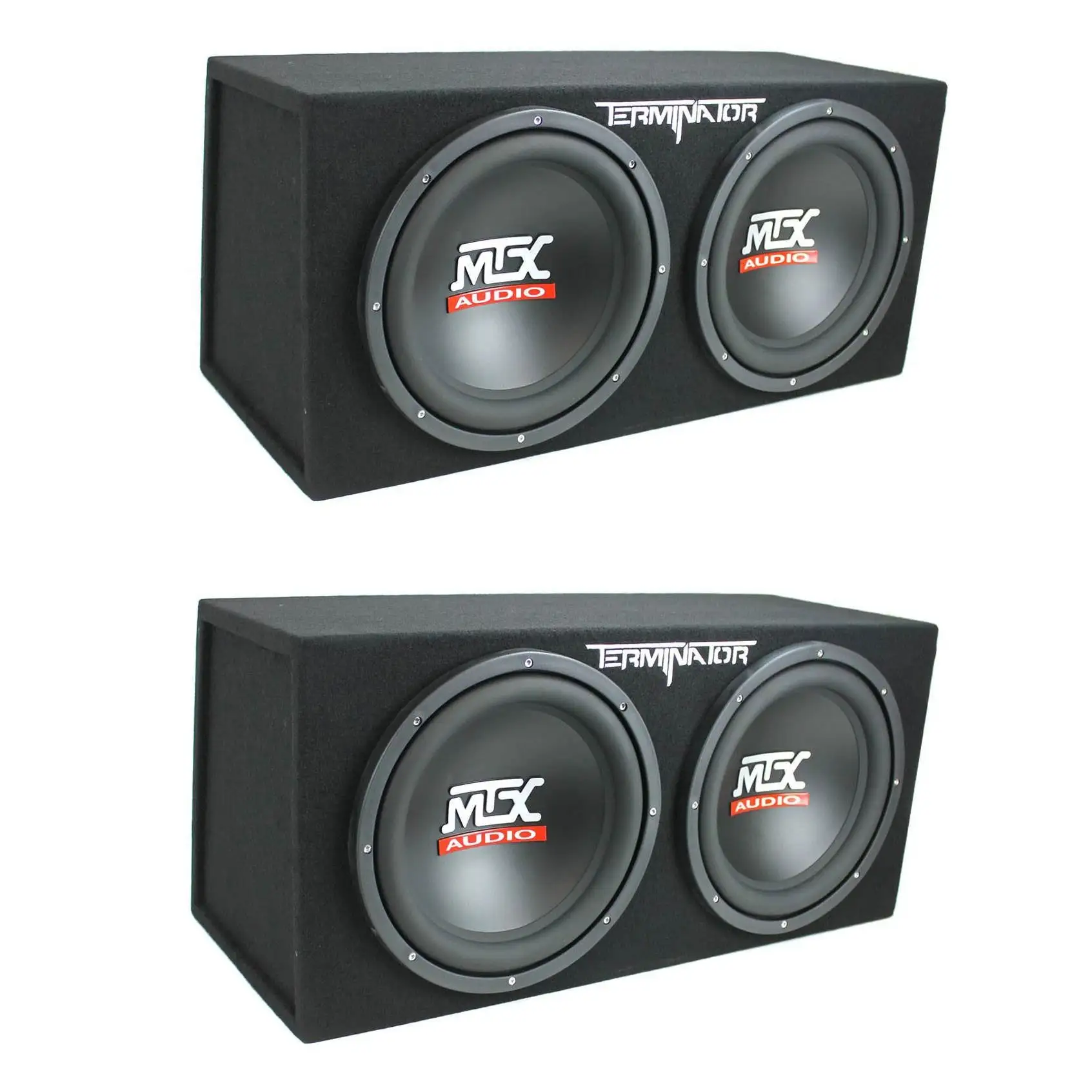 MTX 12-Inch 1200-Watt Car Audio Dual Loaded Subwoofer Box Enclosure (2 Pack)