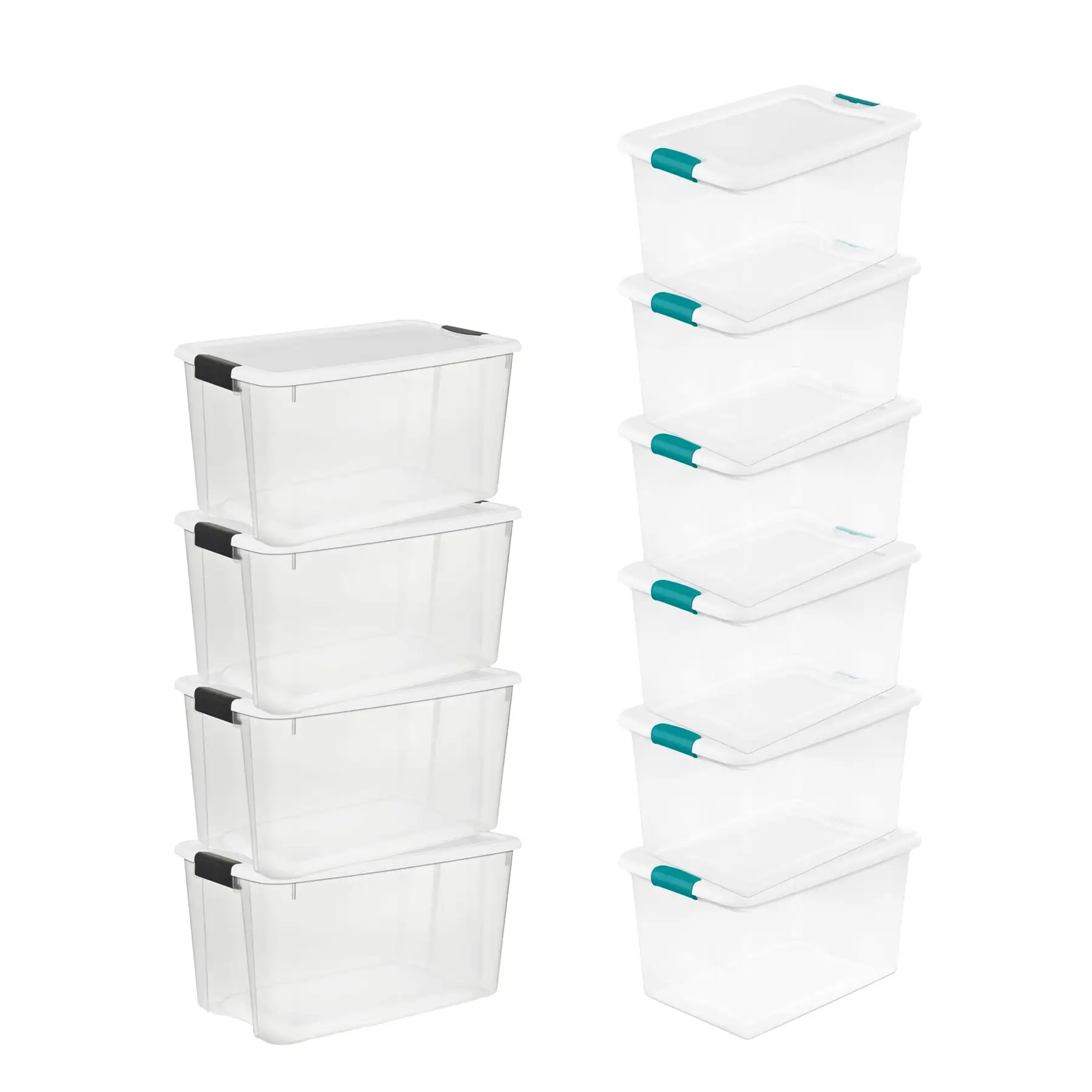 Sterilite 70 Quart Ultra Latch Storage Box (4 Pack) & 64 Qt. Container (6 Pack)