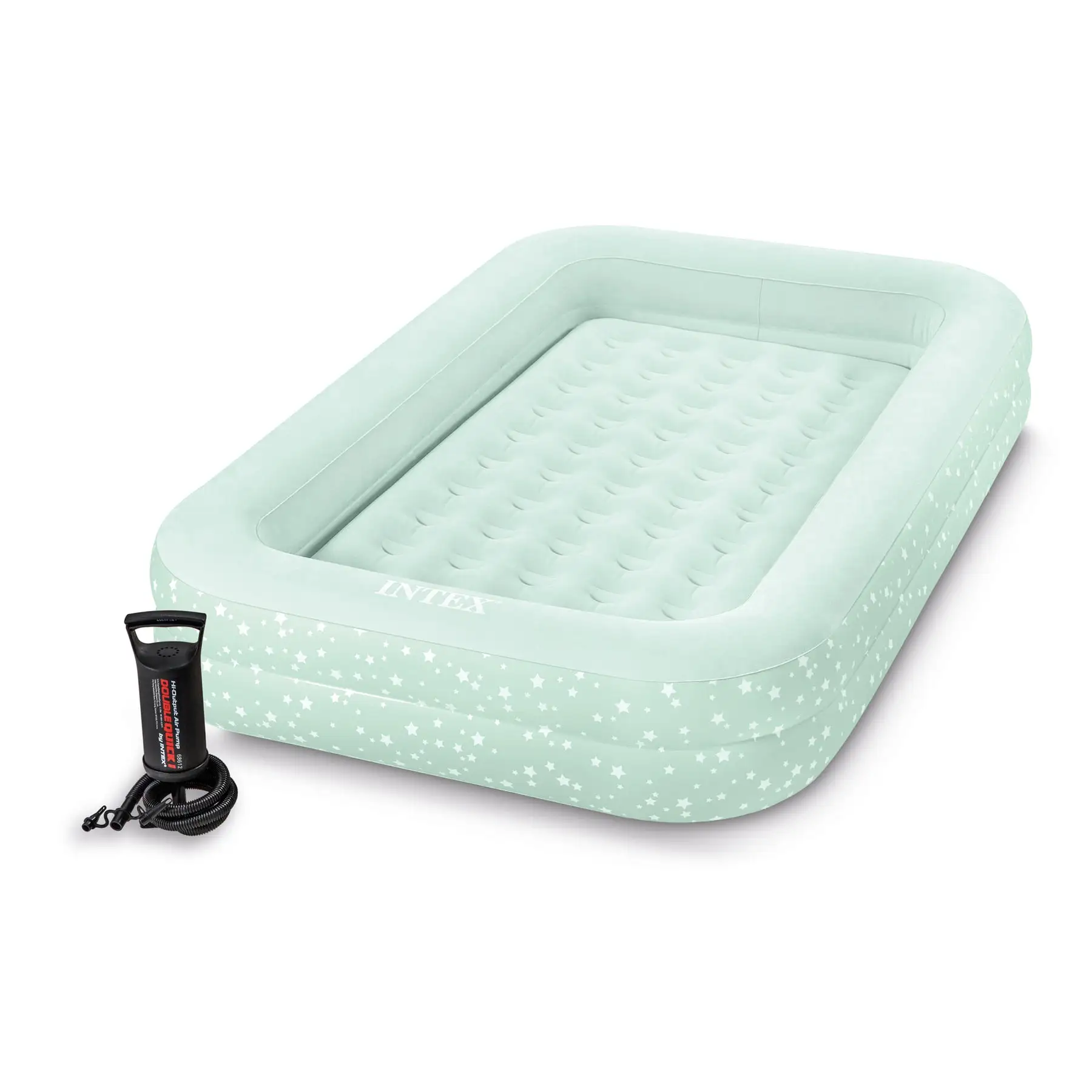 Intex Kids Travel Air Mattress Inflatable Bed with Raised Sides and ...