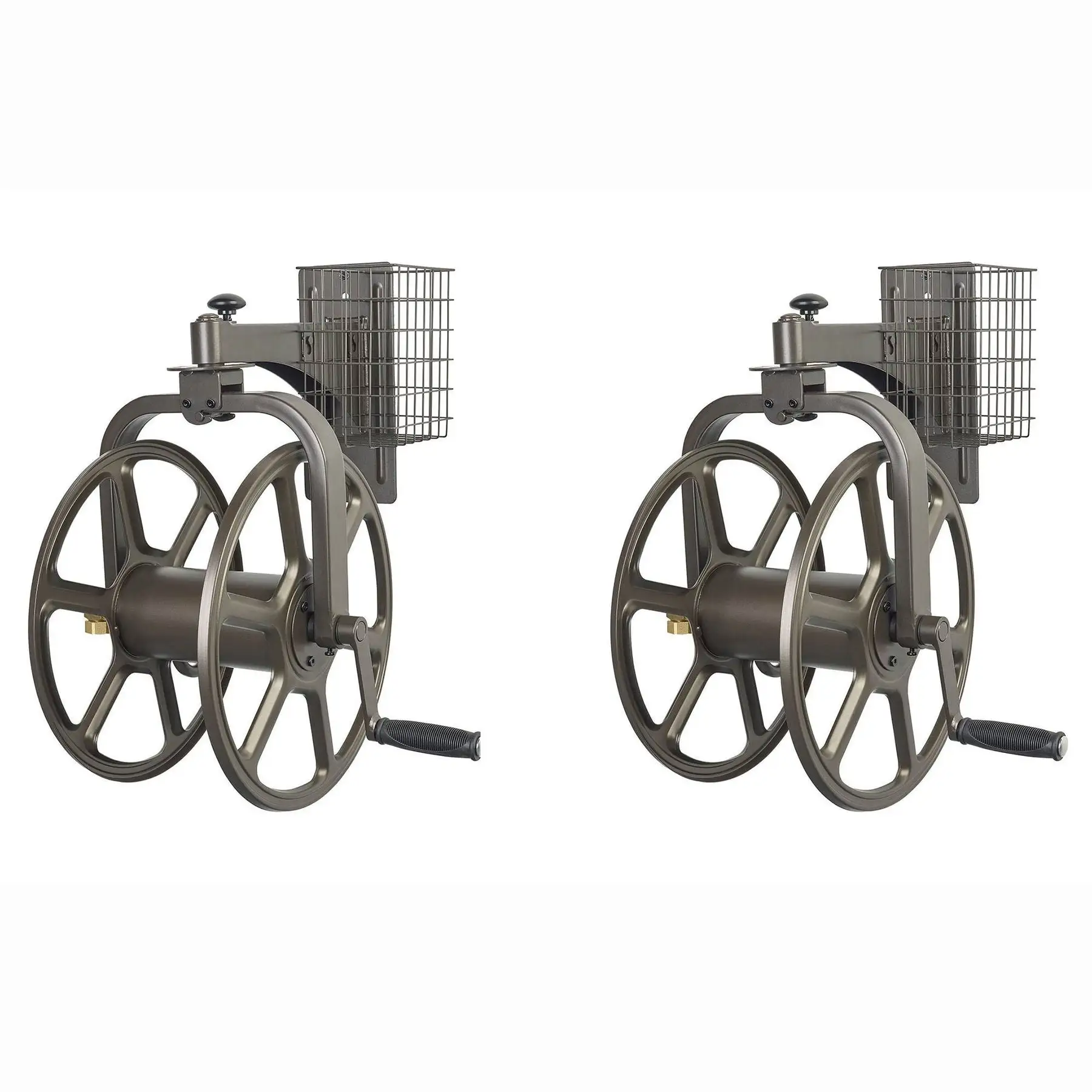 Liberty Garden Single Arm Navigator Rotating Hose Reel & Storage Bin (2 Pack)