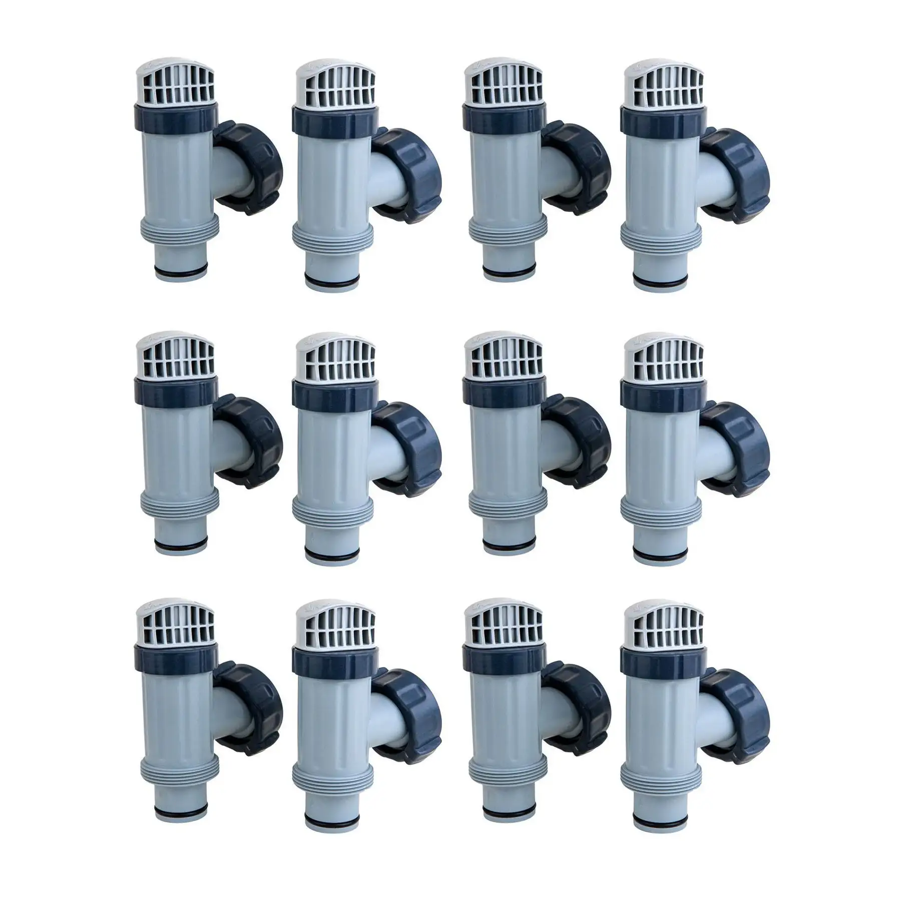 Intex Above Ground Plunger Valves with Gaskets & Nuts Replacement Part (12 Pack)