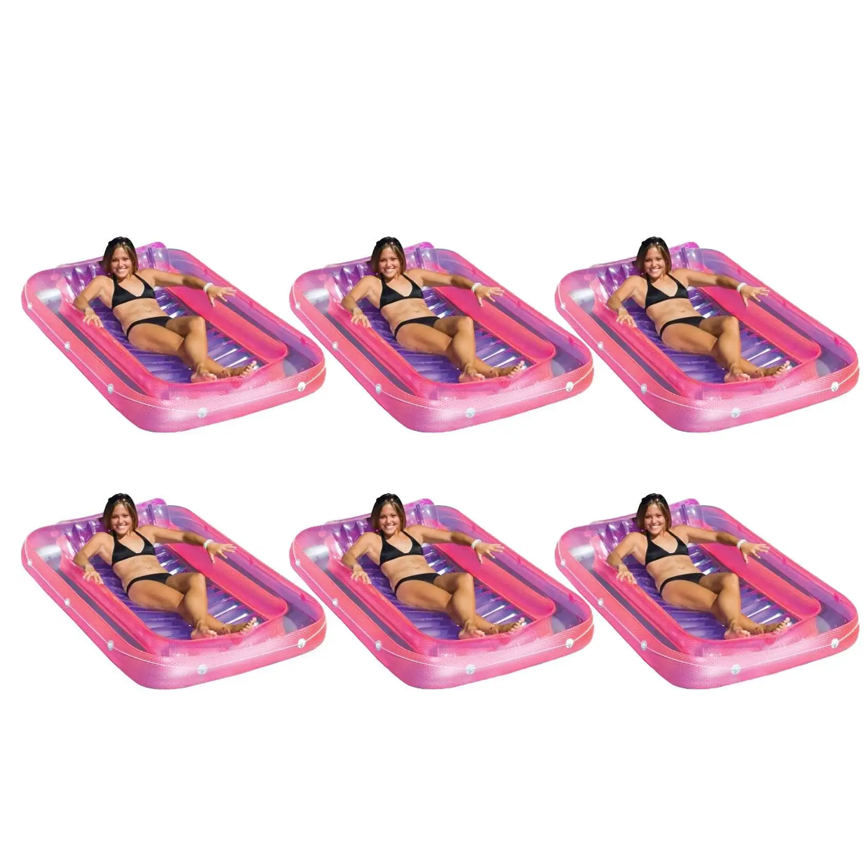 Swimline 71 Inch Swimming Pool Inflatable Suntan Tub Water Raft Float (6 Pack)