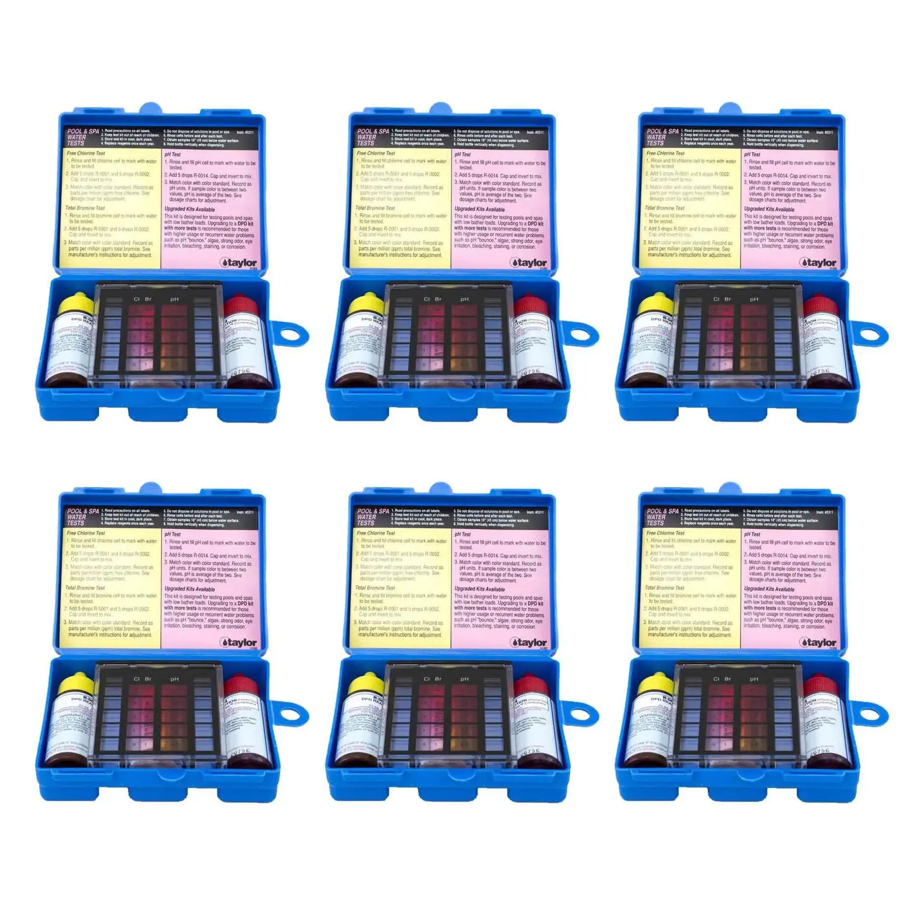 Taylor K-1000 Basic Residential OT DPD Swimming Pool & Spa Test Kit (6 Pack)