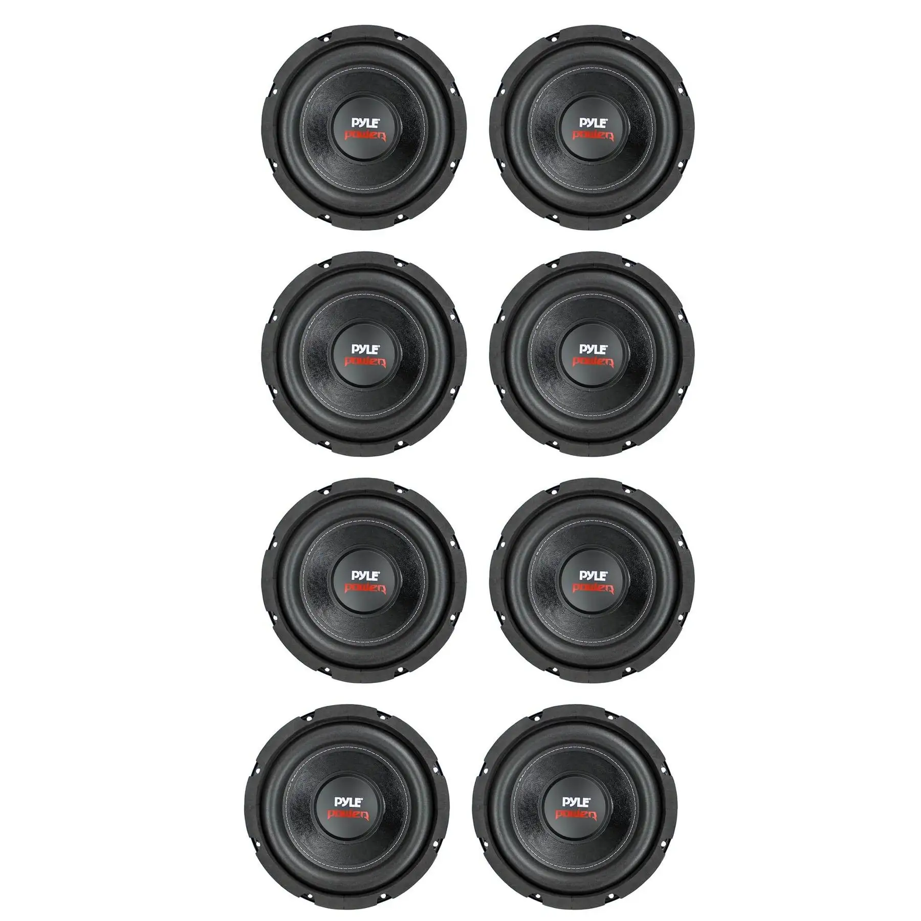 Pyle PLPW8D 8" 800W Car Audio Subwoofer Sub Power Woofer 4 Ohm Black (8 Pack)