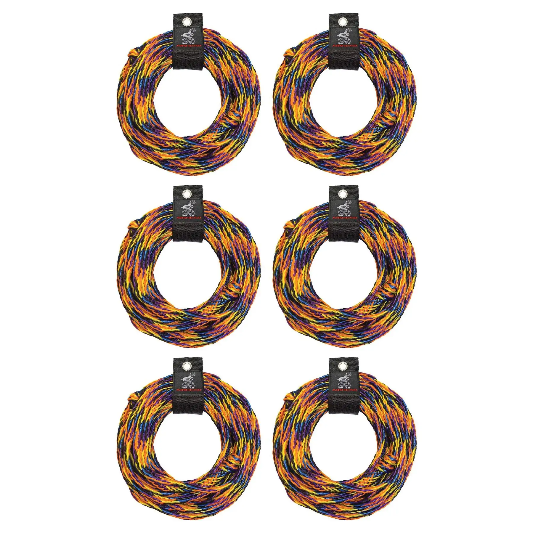 AIRHEAD AHTR-60 60 Ft. Length 2375 Pound Strength 2 Rider Tube Tow Rope (6 Pack)