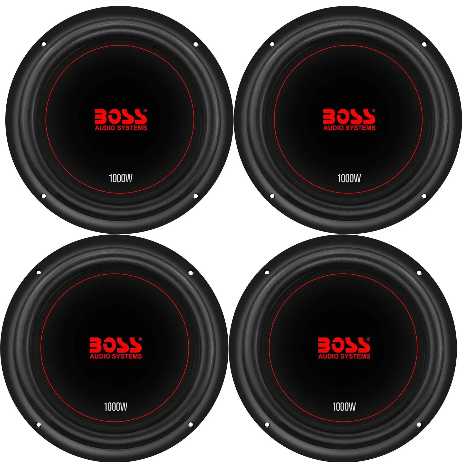 Boss Chaos Exxtreme 10" 1000W Dual Voice Coil 4 Ohm Car Audio Subwoofer (4 Pack)