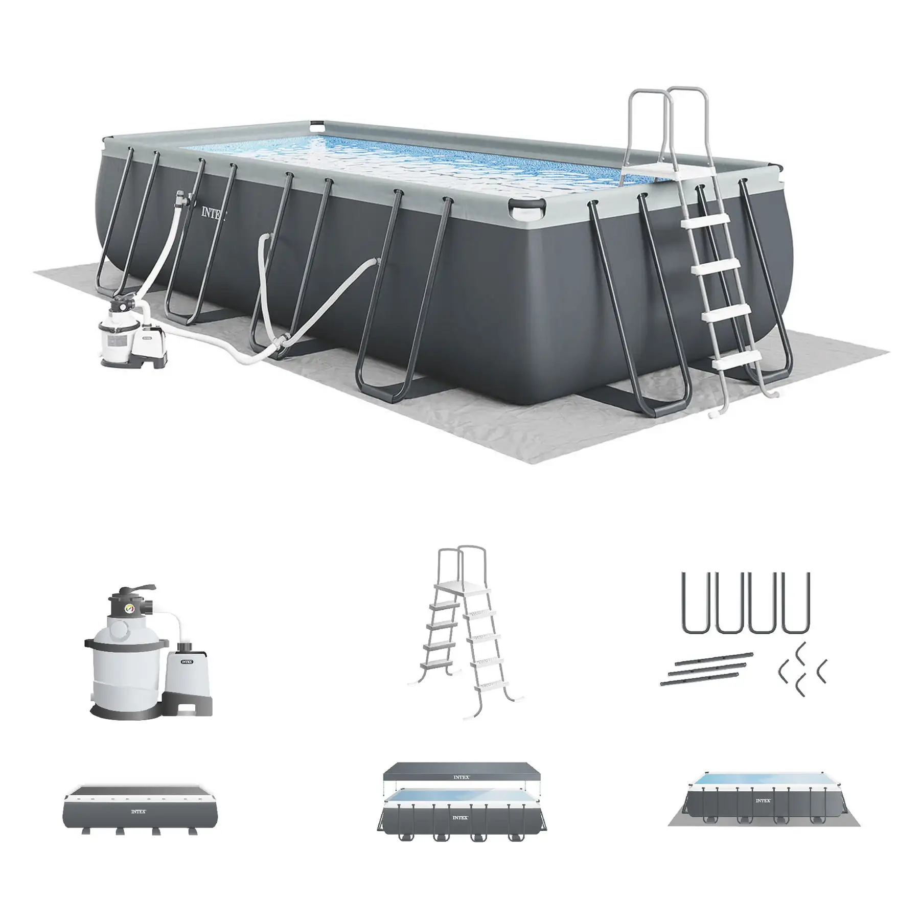 24'x12'x52" Rectangular Ultra XTR Frame Pool w/ Sand Filter Pump