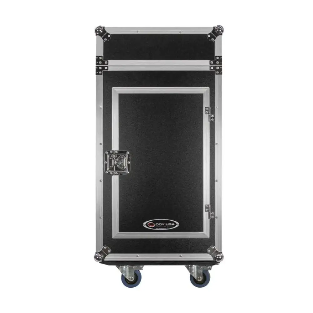 Odyssey FZ1316W 13U Top Slanted 16U Vertical Pro Combo Rack with Casters, Black