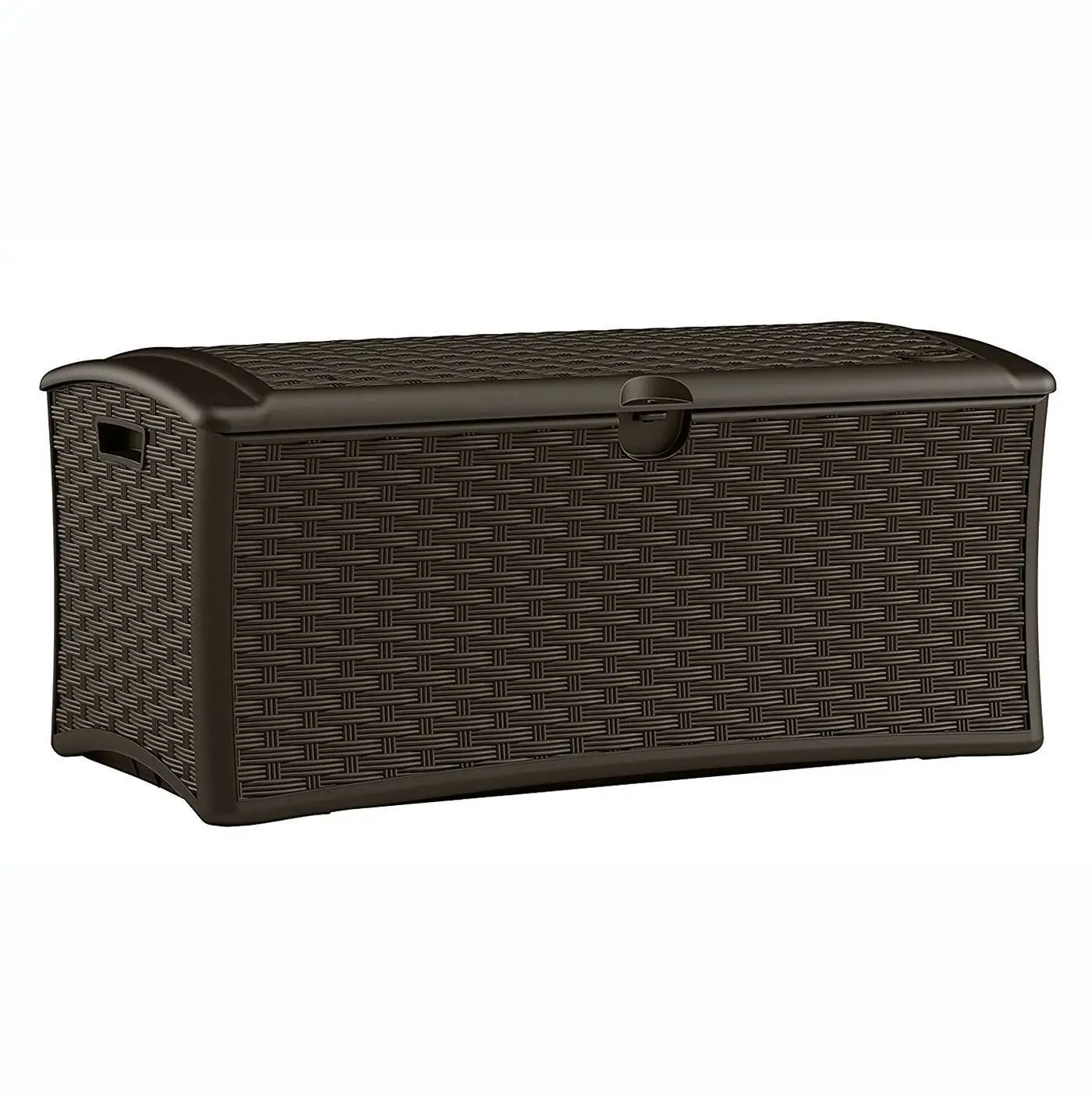Suncast 72 Gallon Resin Wicker Outdoor Patio Storage Deck Box, Brown (6 Pack) - Image 2