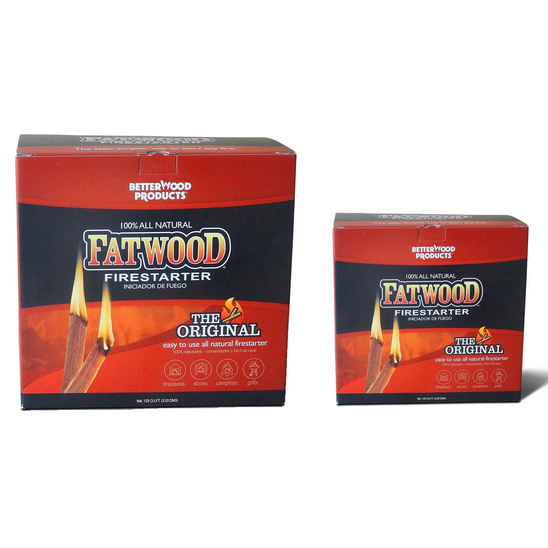 Betterwood 9910 Fatwood 10 Pound Firestarter & Natural Pine 5 Pound Firestarter