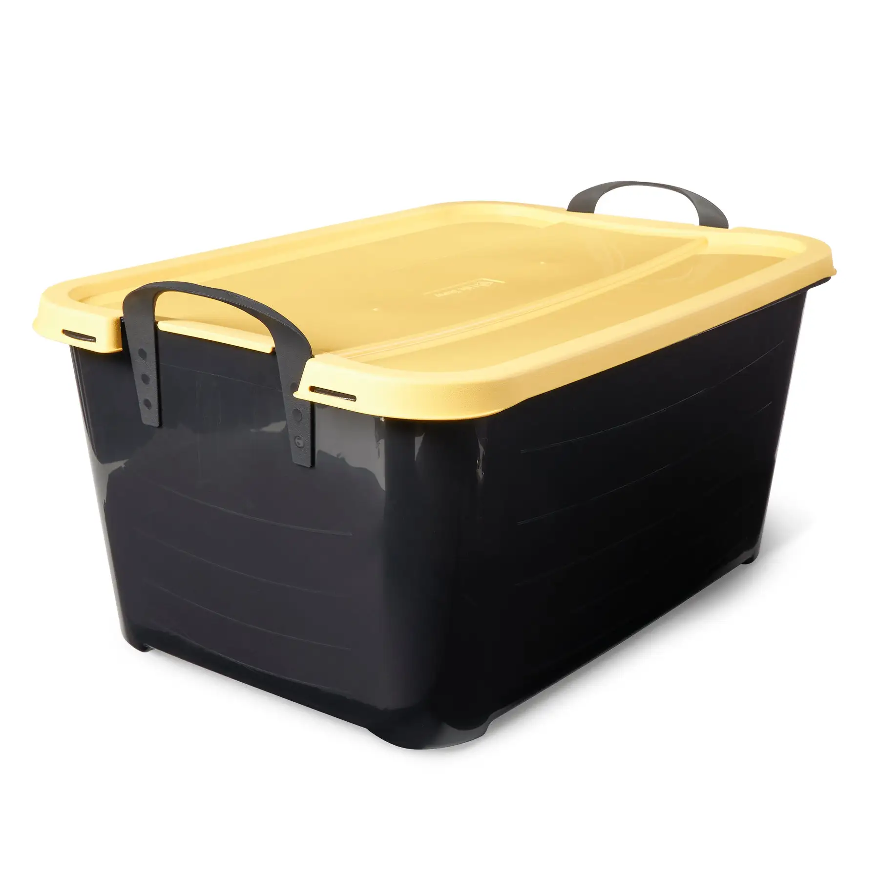 Life Story 55 Quart Plastic Stackable Storage Unit Bin, Black & Yellow (18 Pack)