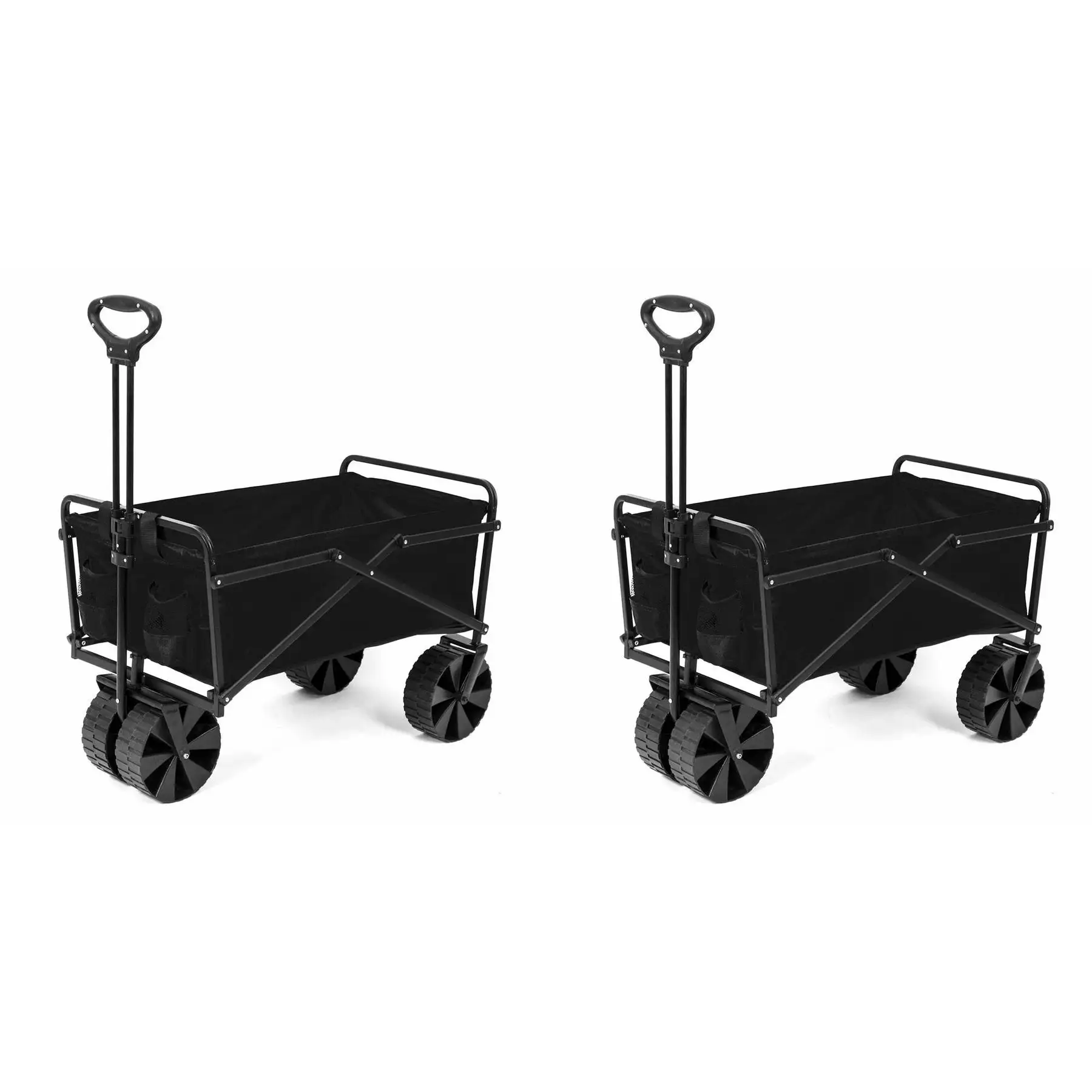 Seina Collapsible Steel Frame Folding Utility Beach Wagon Outdoor Cart (2 Pack)