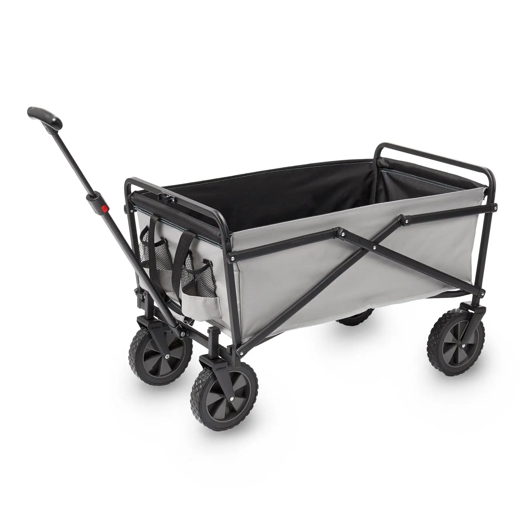 Seina 150lb Capacity Collapsible Steel Outdoor Utility Wagon Cart, Gray/Black