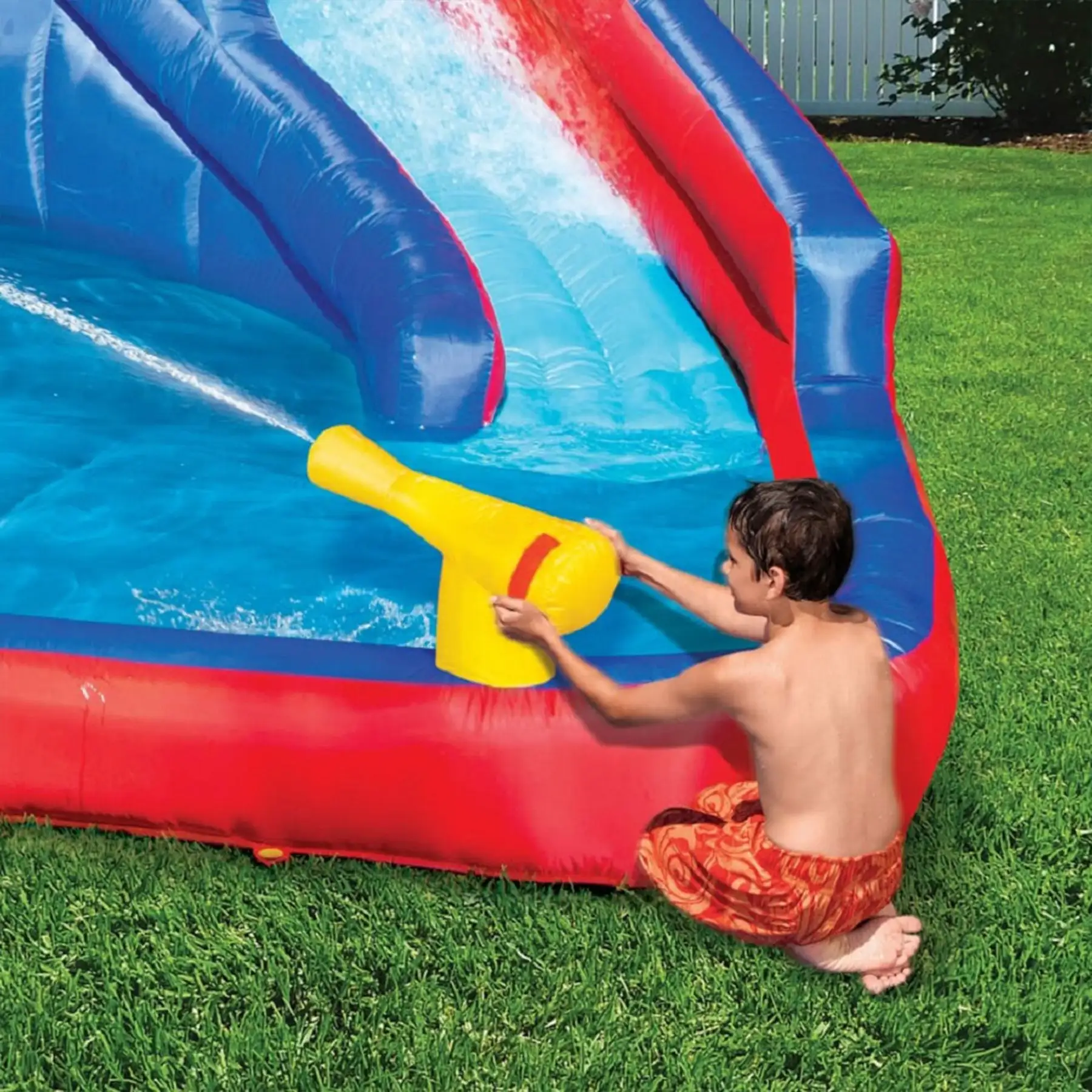 Banzai Hydro Blast Kids Inflatable Backyard Waterpark Activity Pool Play Center - Image 4