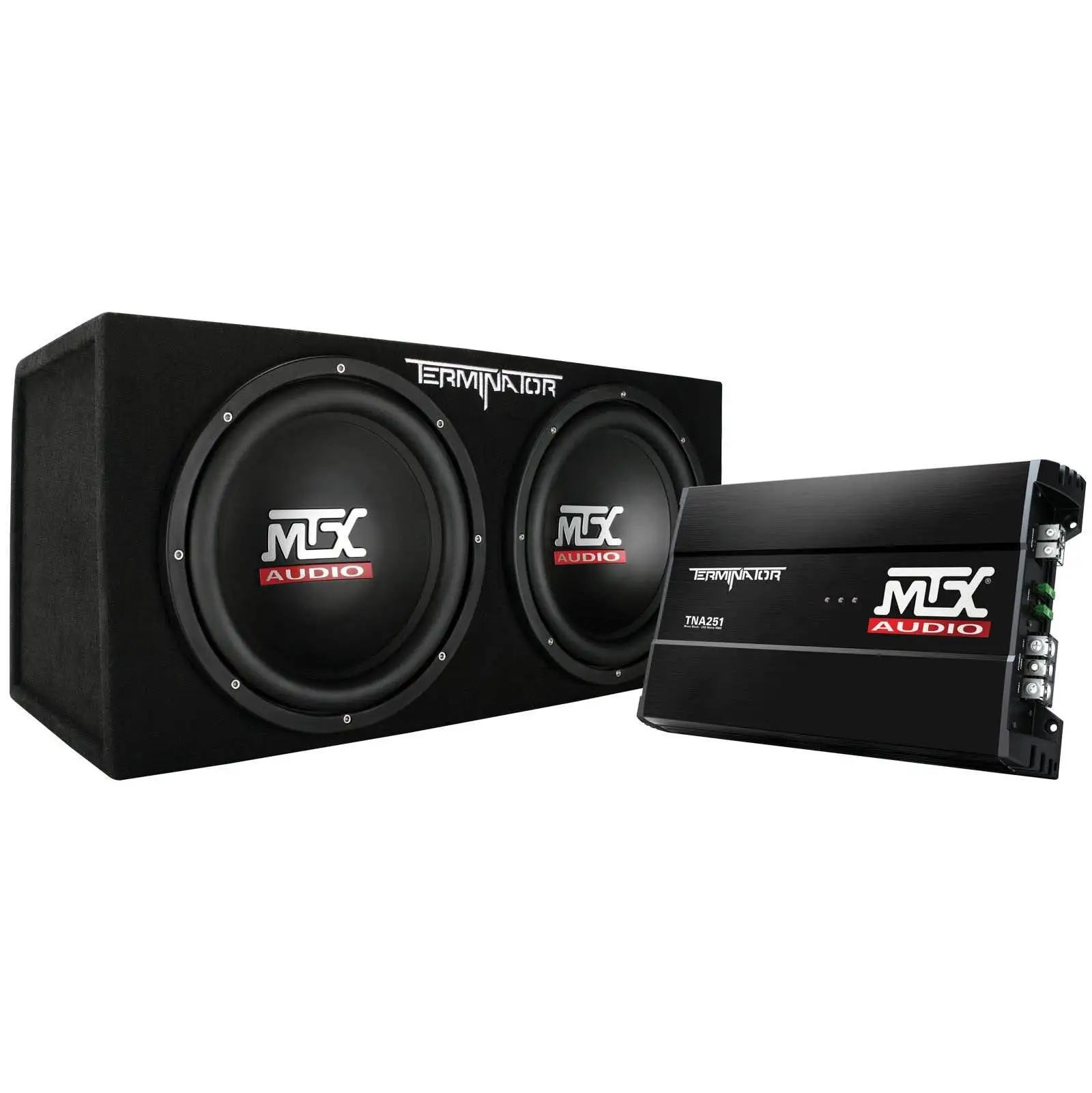 MTX 12" 1200W Dual Loaded Car Subwoofer Audio w/ Sub Box & Amplifier