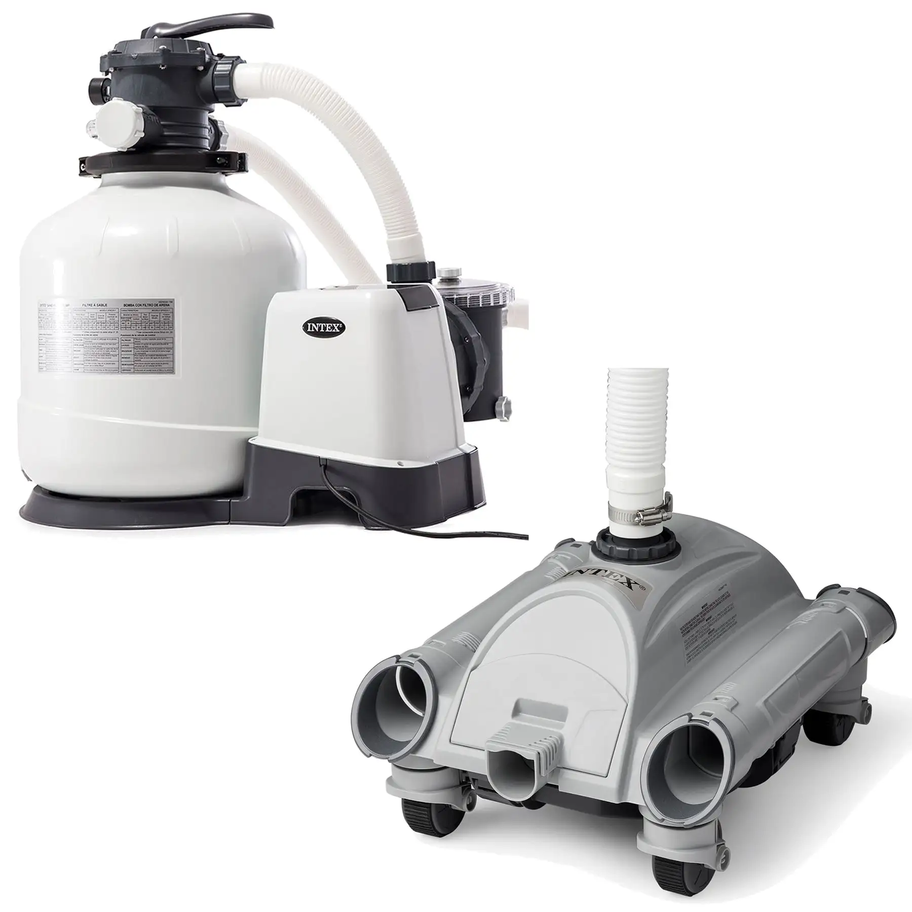 Intex 3000 Sand Filter Pump and Automatic Vacuum Cleaner for Above Ground Pools