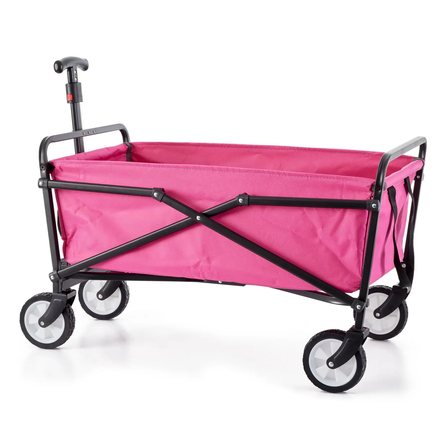 Seina Steel Compact Collapsible Folding Outdoor Portable Utility Cart, Pink