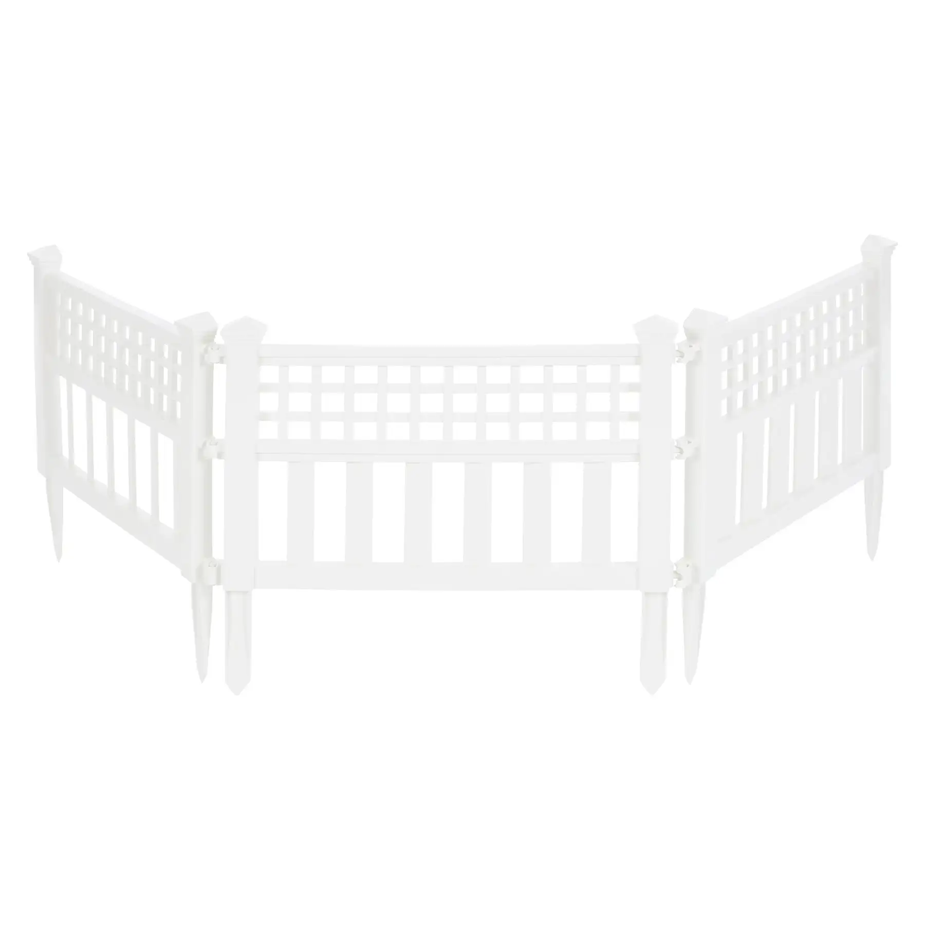 Suncast Grand View 14.5 x 24 Inch Resin Yard Garden Border Fence, White (3 Pack)