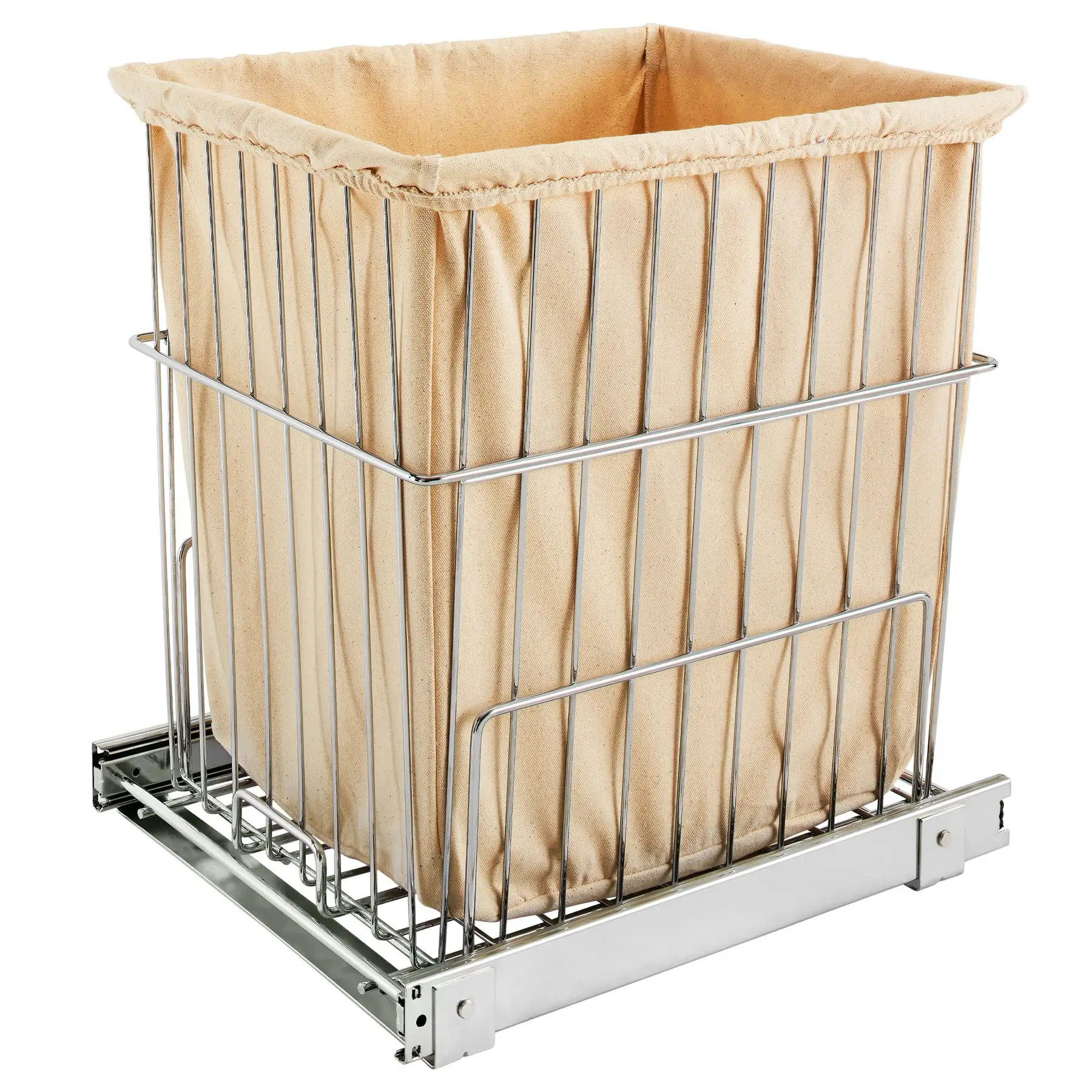 Rev-A-Shelf 20'' Pullout Wire Basket Clothes Hamper, Chrome, HRV-1520 S CR