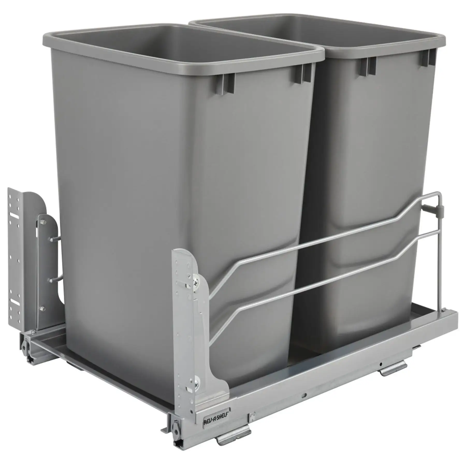 Rev-A-Shelf Double Pullout Trash Can 35 qt. with Soft-close, 53WC-1835SCDM-217