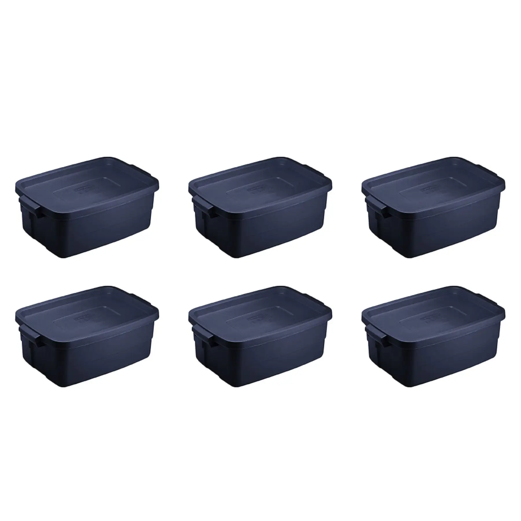 Rubbermaid 3 Gallon Stackable Storage Container, Dark Indigo Metallic (6 Pack)