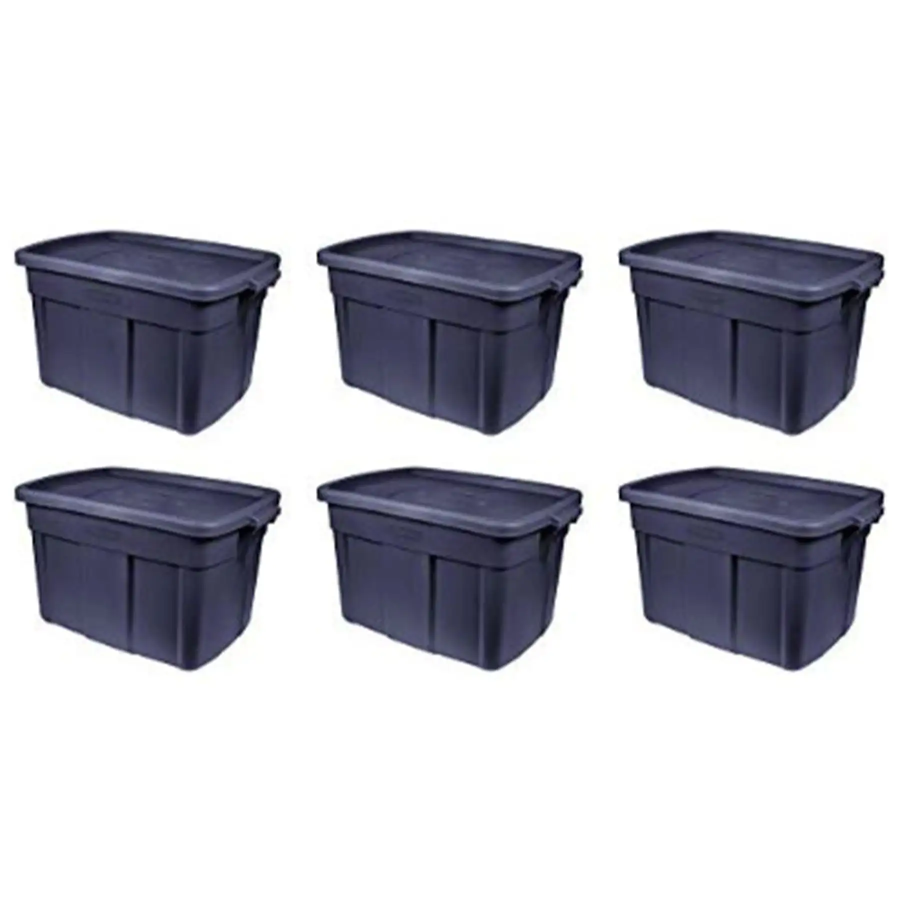 Rubbermaid 18 Gallon Stackable Storage Container, Dark Indigo Metallic (6 Pack)