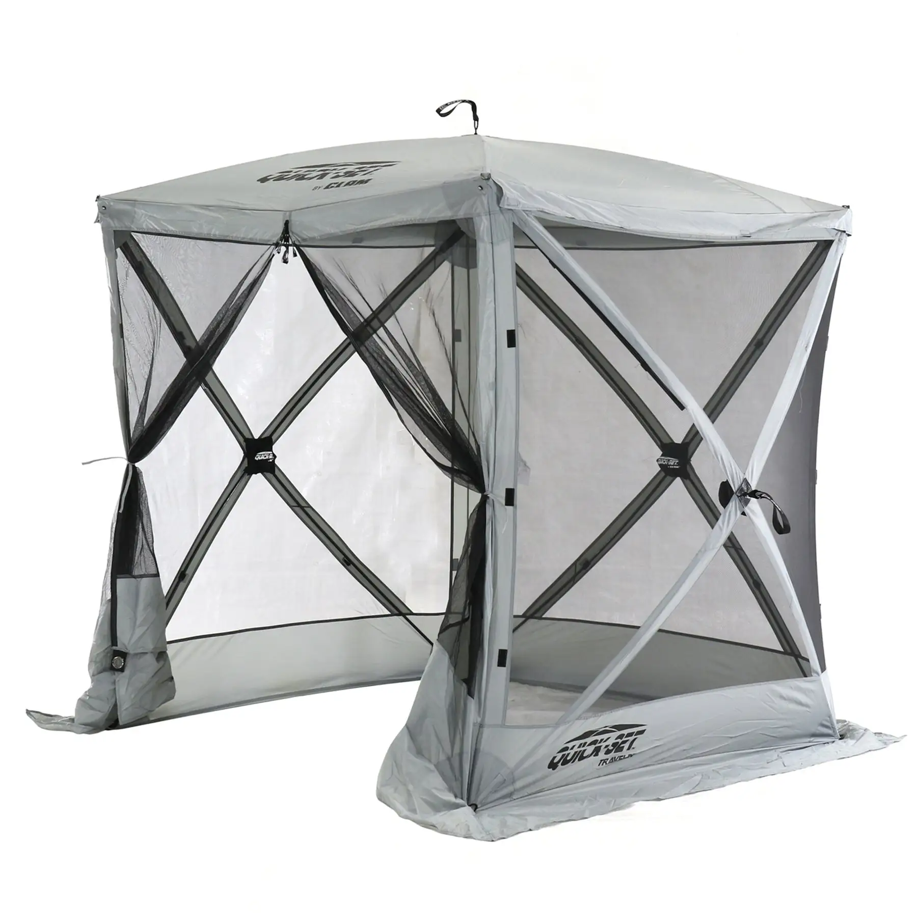 CLAM Quick-Set Traveler 6 x 6 Ft Portable Outdoor 4 Sided Canopy Shelter, Gray