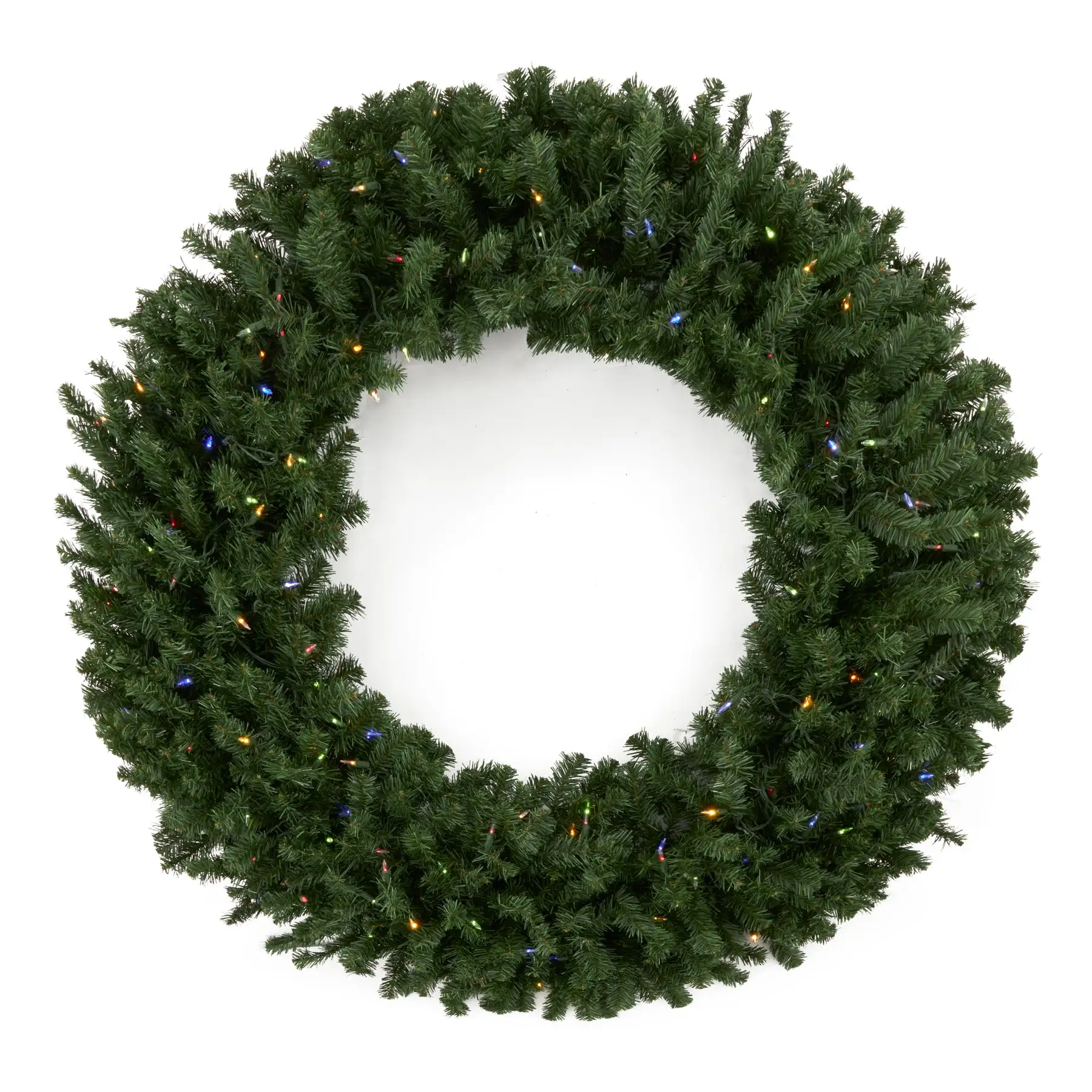 Home Heritage 48 Inch Artificial Christmas Wreath Prelit w/ 200 Color LED Lights